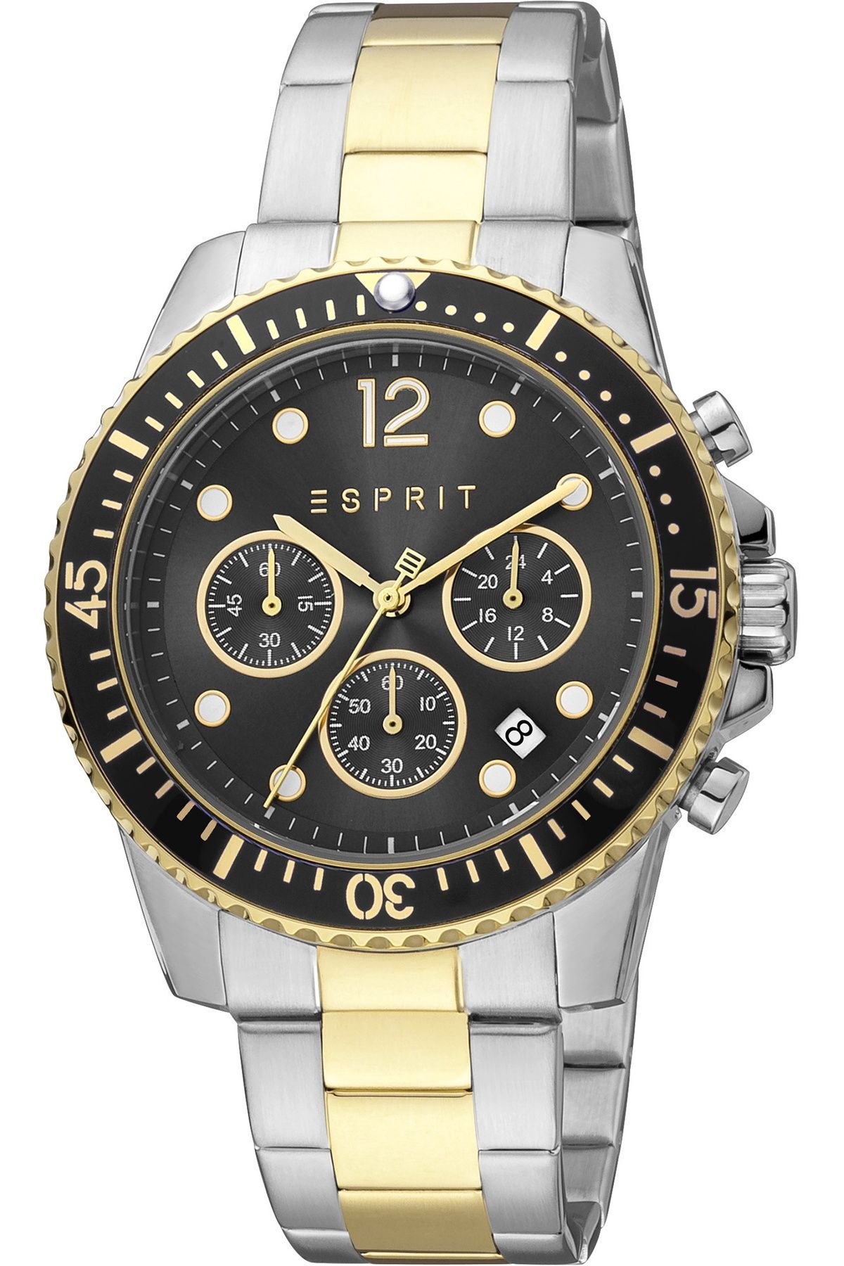 Esprit-Pánské hodinky ES1G373M0085 Hudson ve stříbrné/černé barvě s černým ciferníkem a quartzovým mechanismem 1
