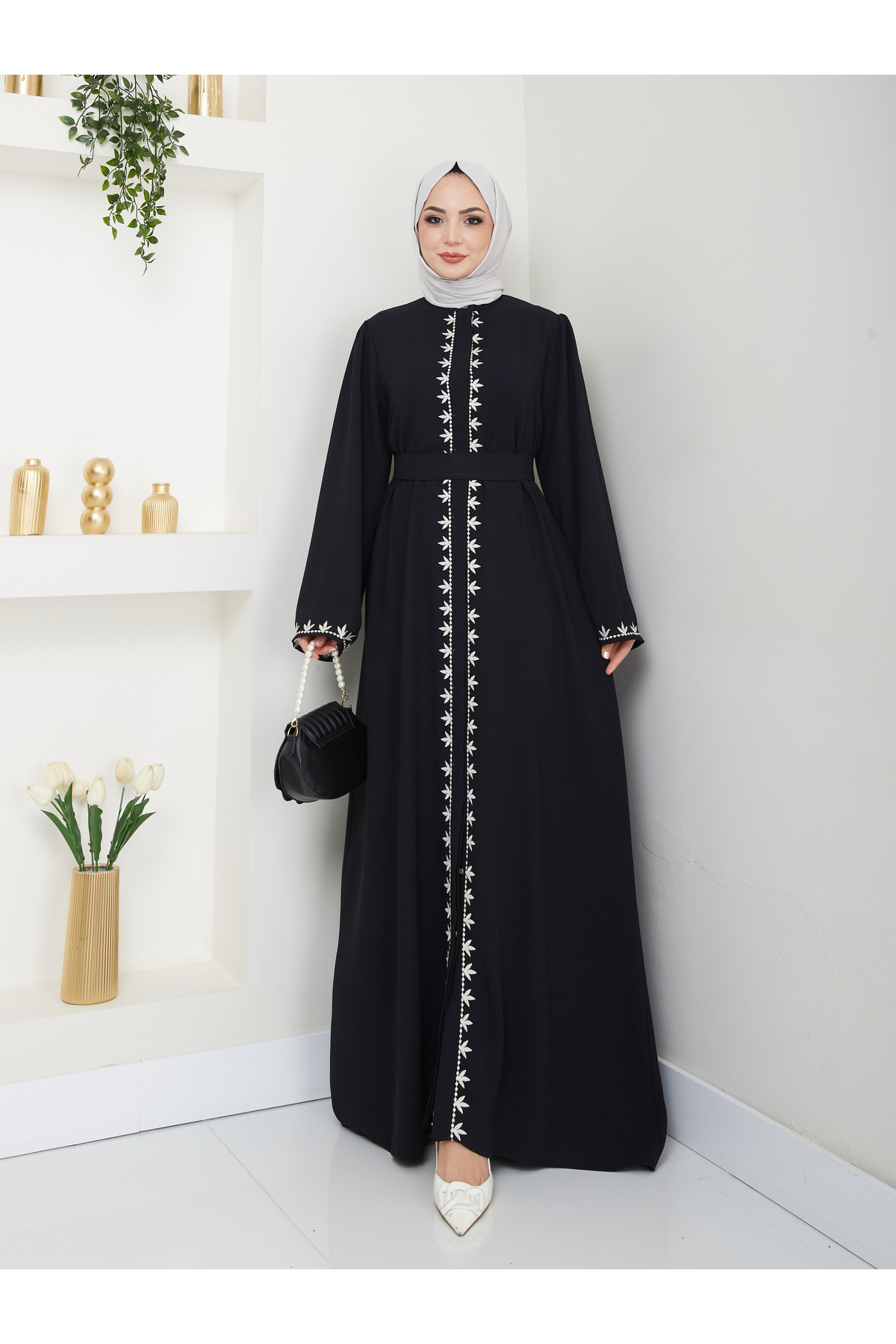 VOLT CLOTHİNG Sukienka Abaya z haftem dla kobiet