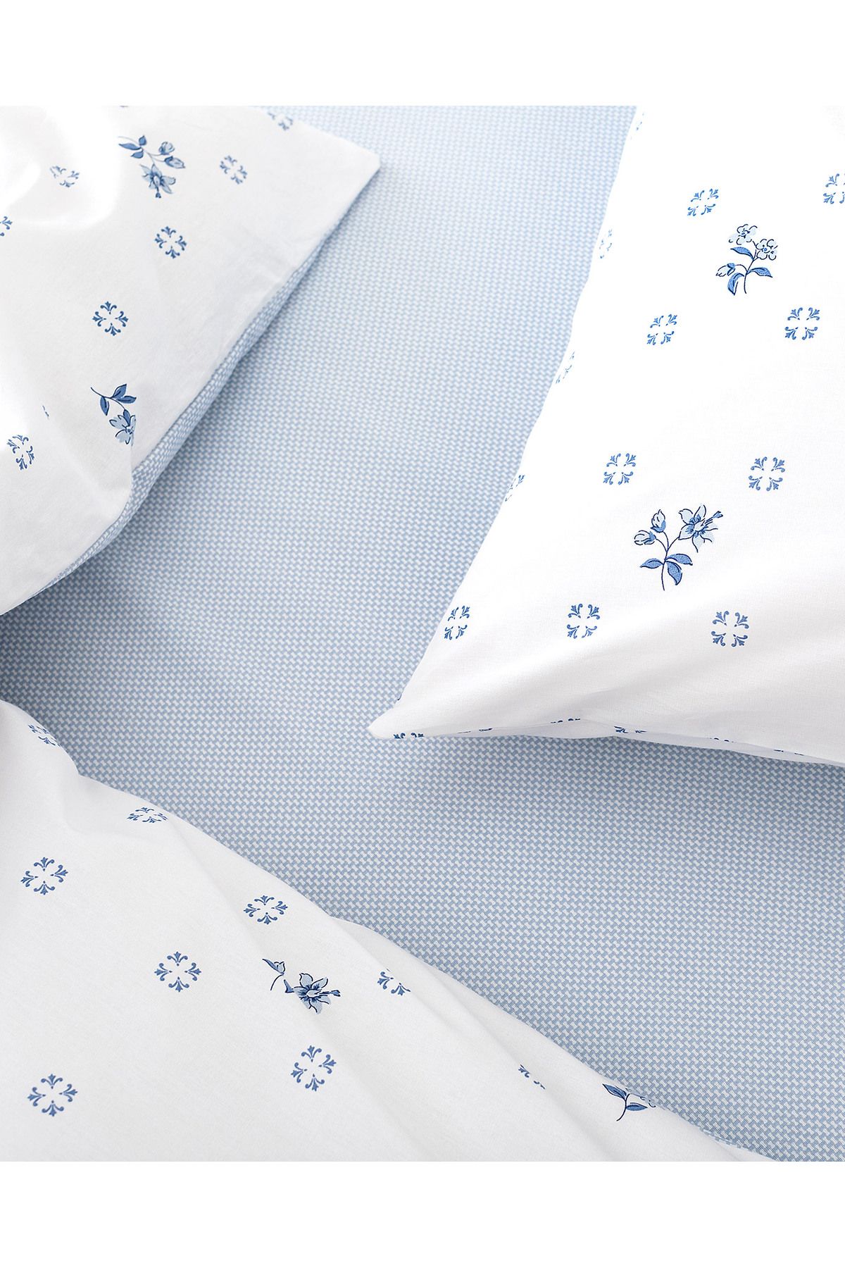 Madame Coco-Dace Ranforce Bedrucktes Bettbezug-Set mit Spannbettlaken, Kingsize, 100 % Baumwolle, Blau 6