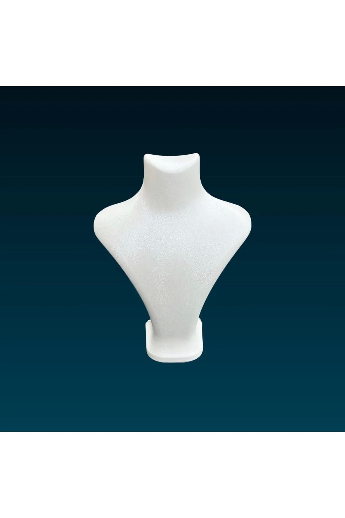MeGass Dekor Producție Internă Model Londra Tesatura Piele Imera Culoare Albă 22/18 Cm Manechin Expoziție Colier - One Size