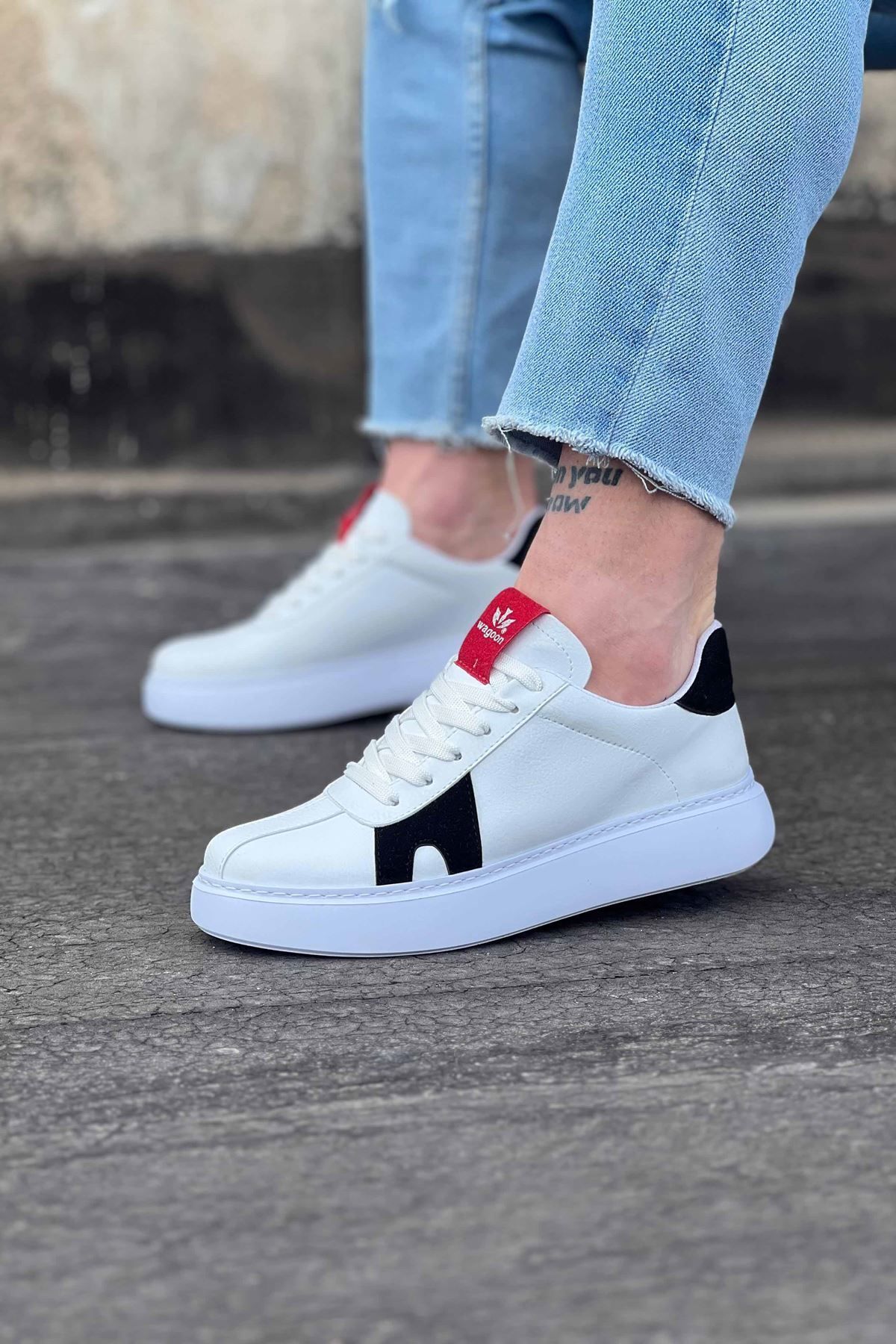 Joyboyshop Beyaz Siyah Erkek Casual Ayakkabı