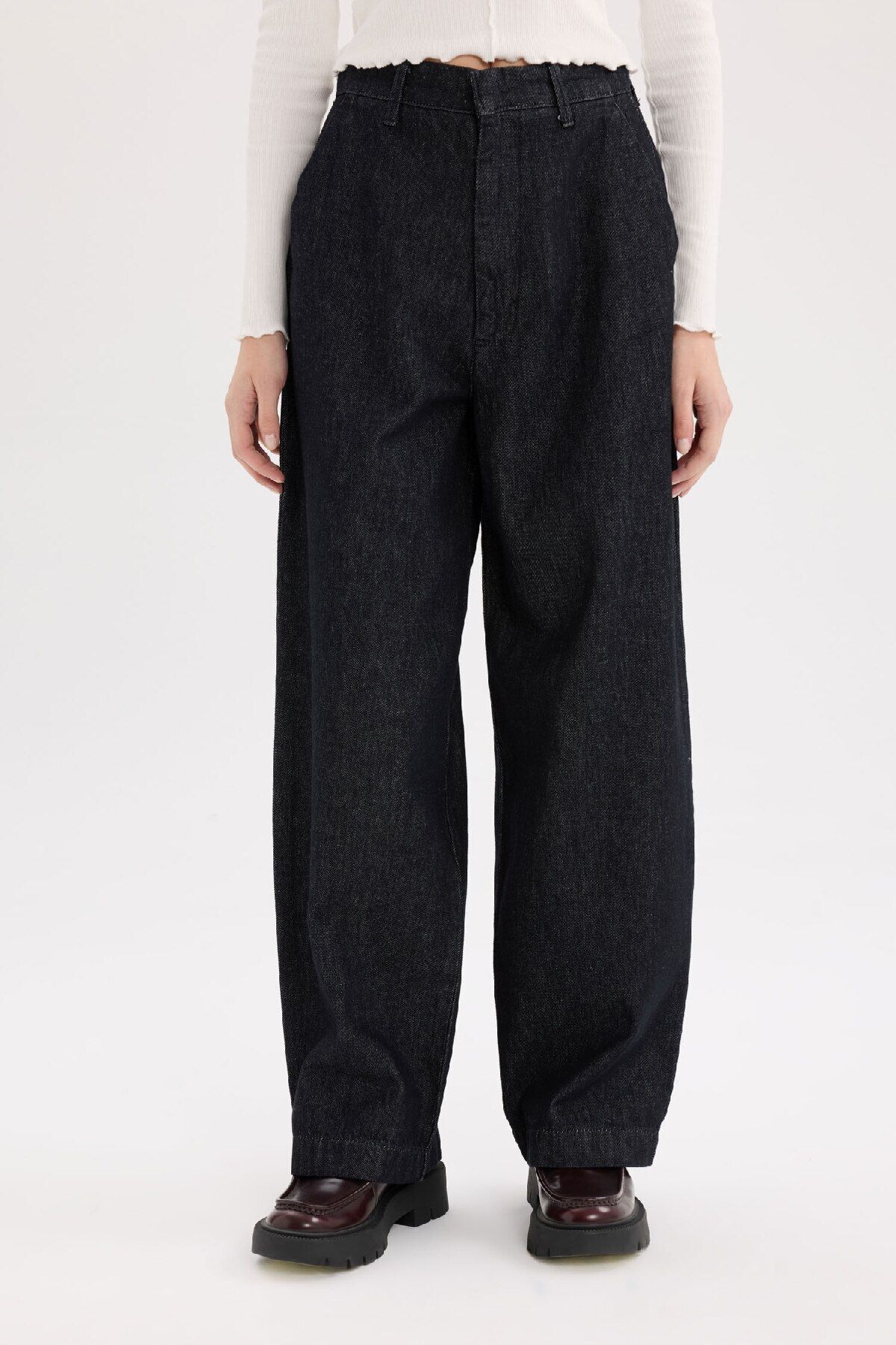 Baggy Fit Yüksek Bel Uzun Jean Pantolon E2966ax25sp