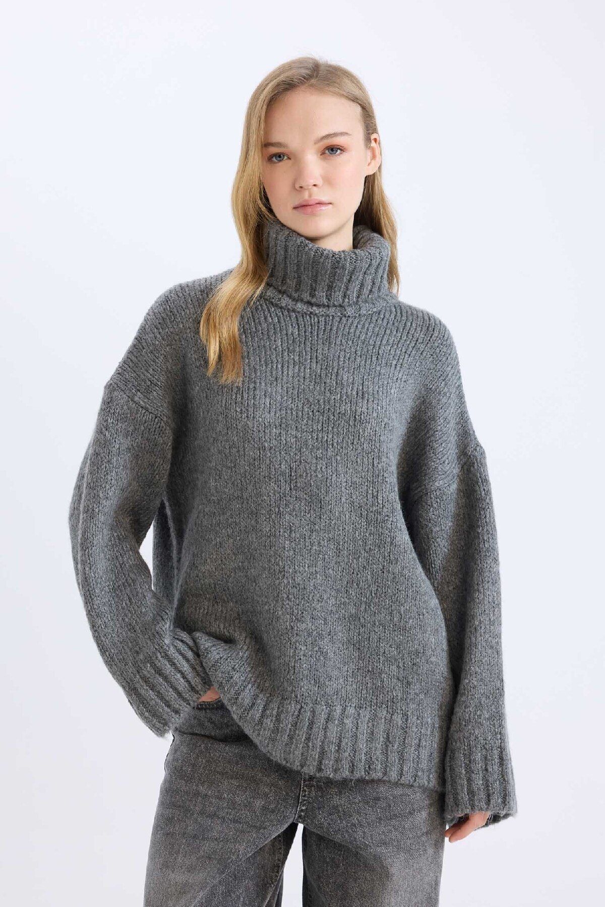 DeFacto-Rollkragenpullover-Tunika in Übergröße – A6445ax24cw 3