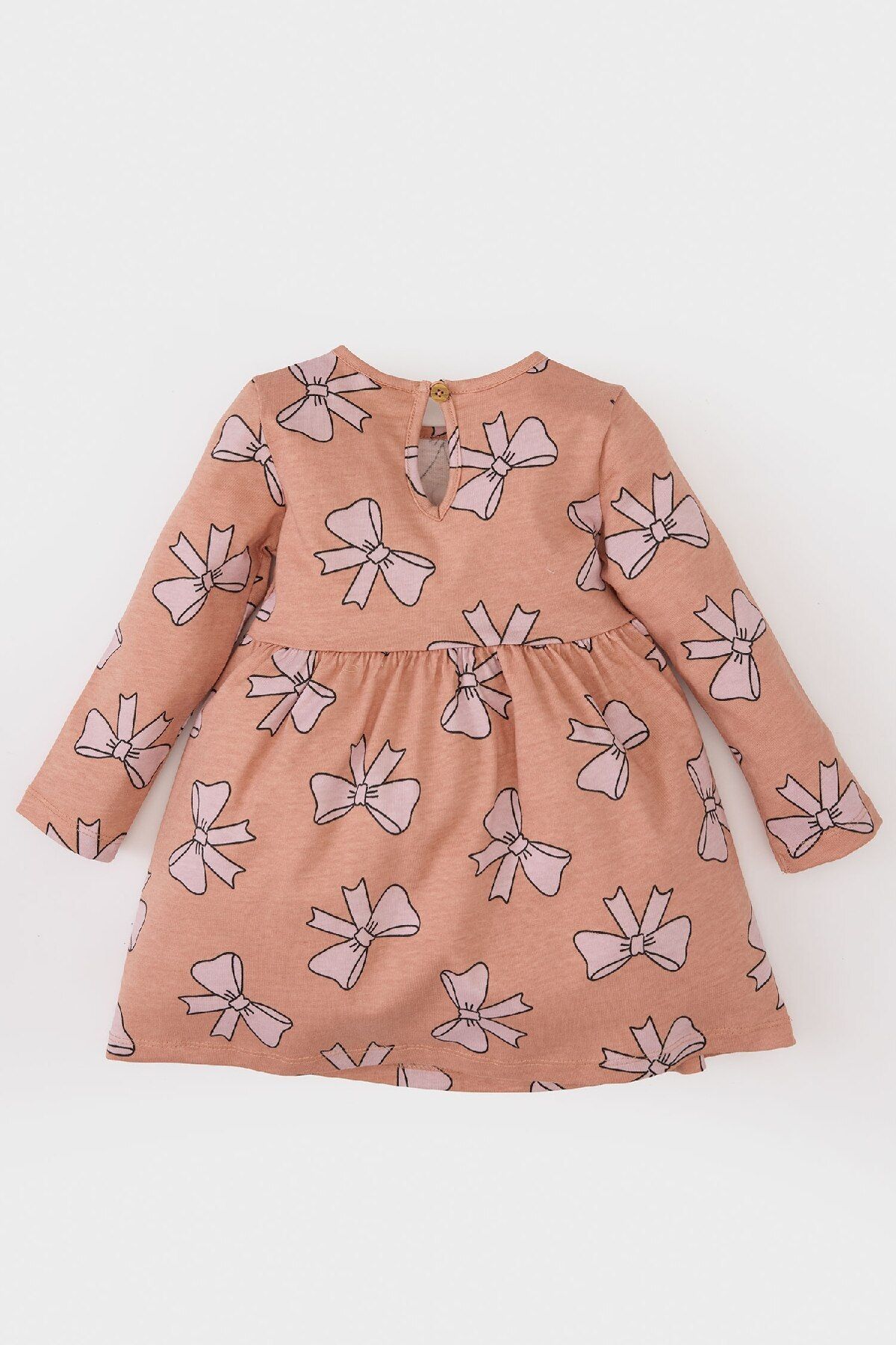 DeFacto-Baby Girl Bow Print Long Sleeve Dress E5124A525Sp 4