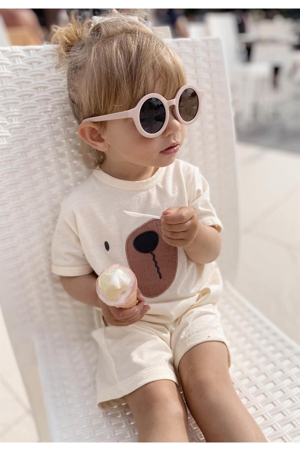 Bear Applique Jumpsuit 0-3 Years Sand