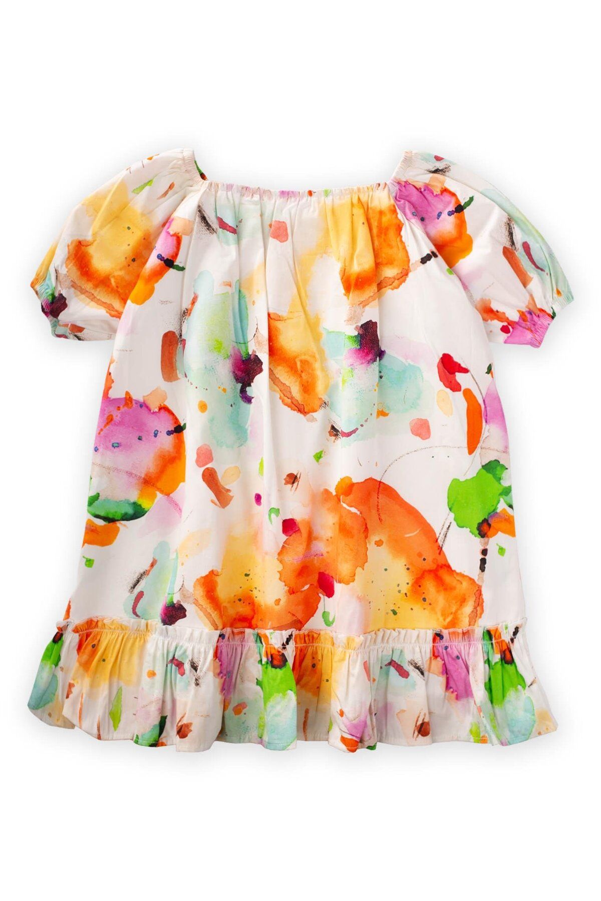 Cigit-Rochie Poplin Elastic Mâneci Guler 2-7 Ani Ecru Model 3