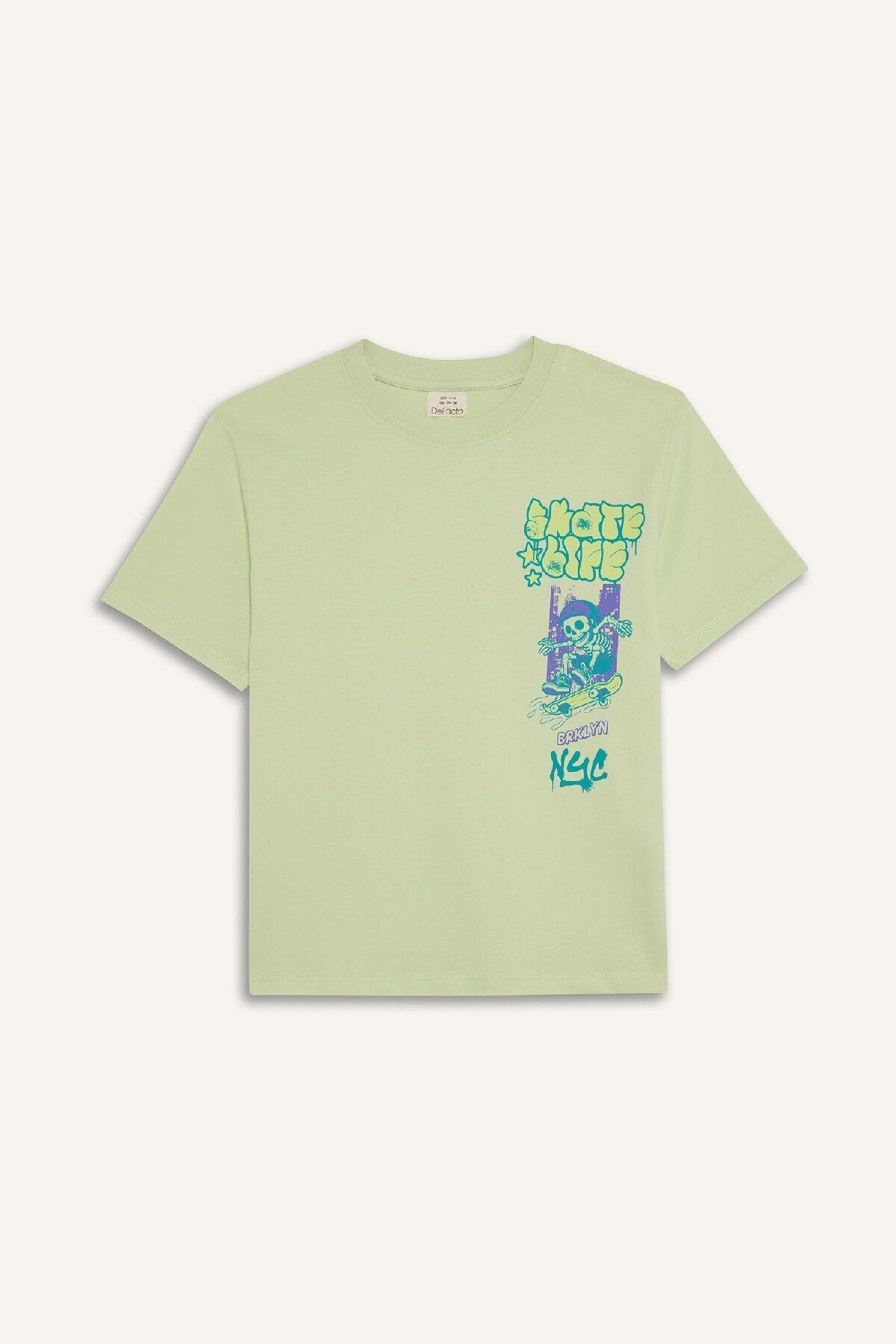 DeFacto-Tricou cu mânecă scurtă cu imprimeu pentru băiat E0091A825SM 7