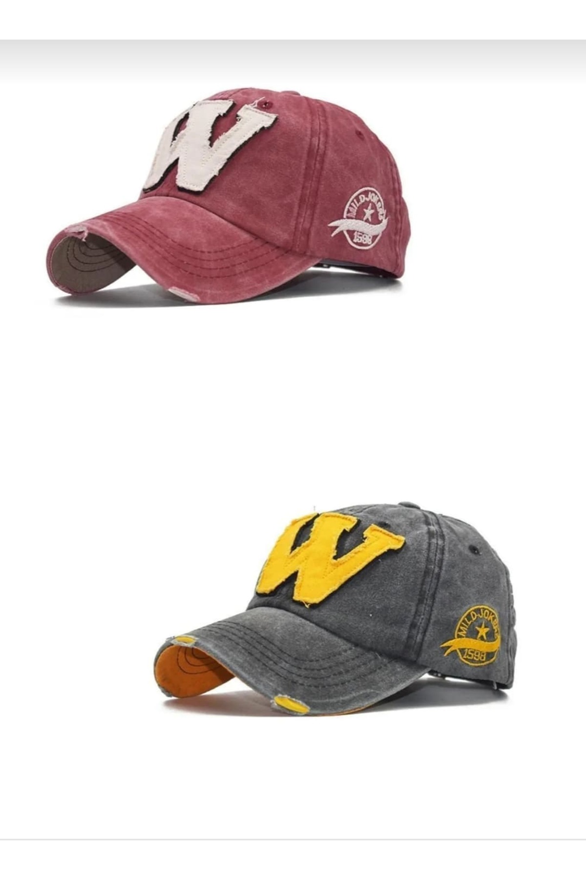 WOHOME  Unisex Eskitme W Şapka 2'li Set - Görsel 2