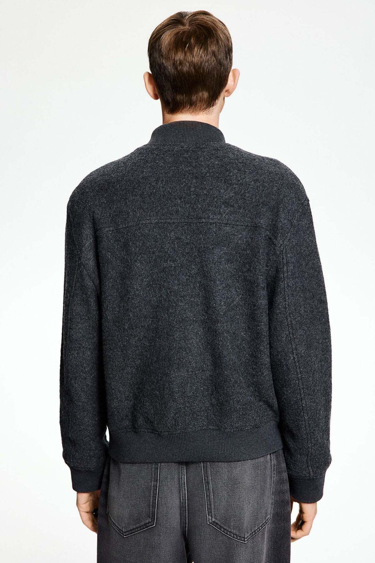 H&M-Regular Fit Wool-blend bomber jacket 4