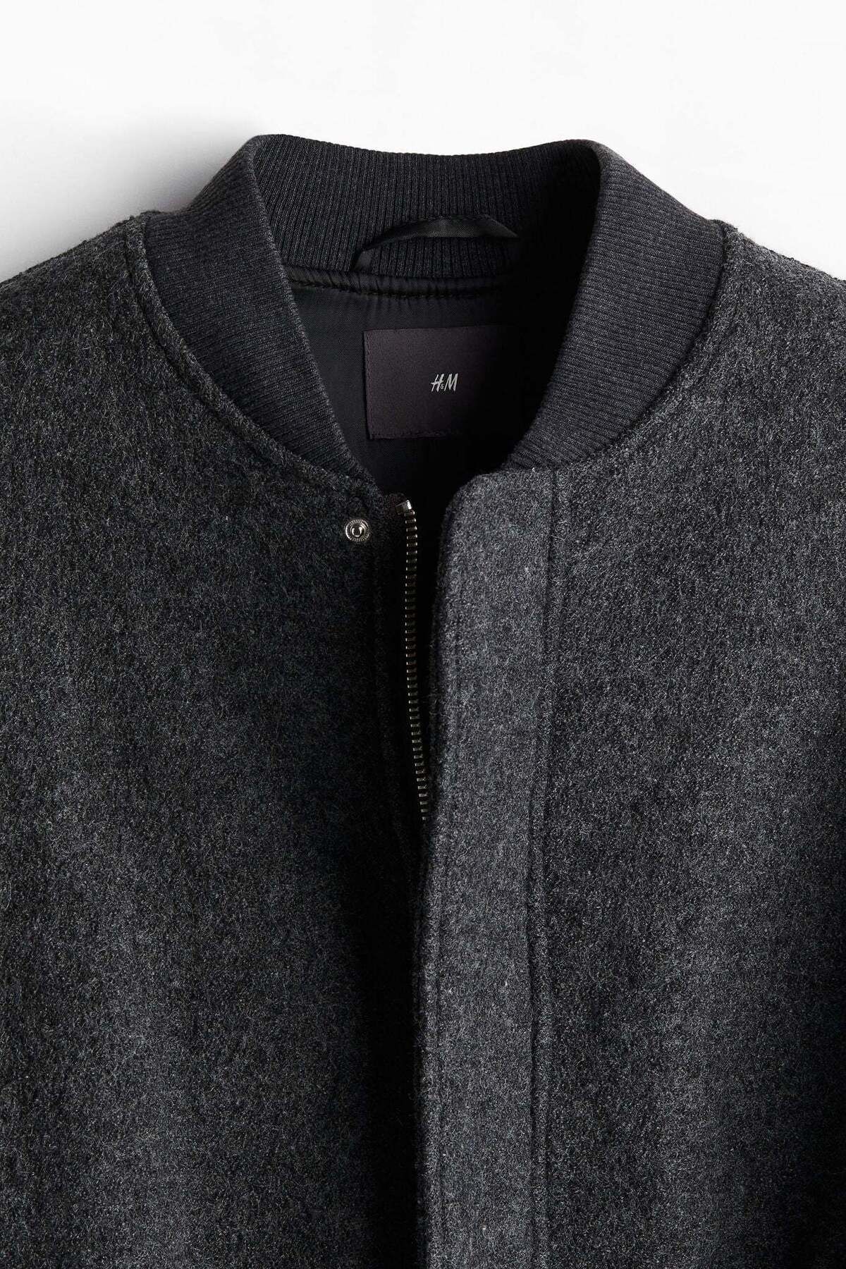 H&M-Regular Fit Wool-blend bomber jacket 6