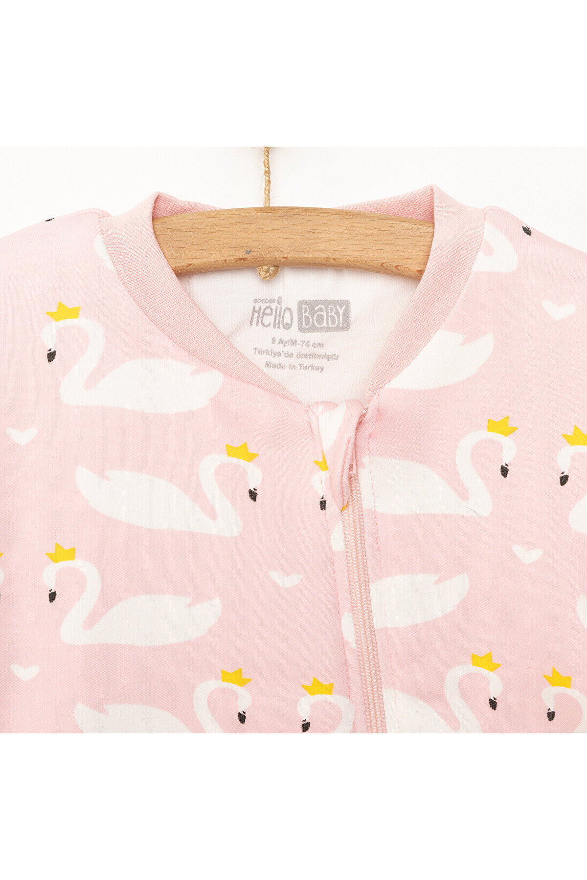 ebebek Hello Baby HelloBaby Kız Bebek Uyku Tulum İnterlok Fermuarlı 1 Tog Bisiklet Yaka Uzun Kol fotoğrafı 3 (önizleme)