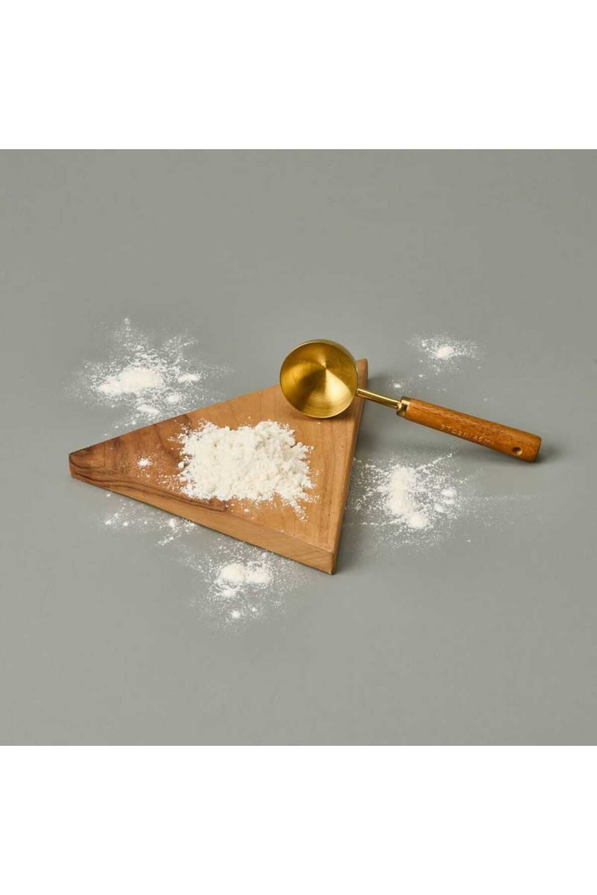 MATMEL-Arow 60 ml Measuring Spoon with Wooden Handle, Easy to Measure with Its Gold Detail Color 3