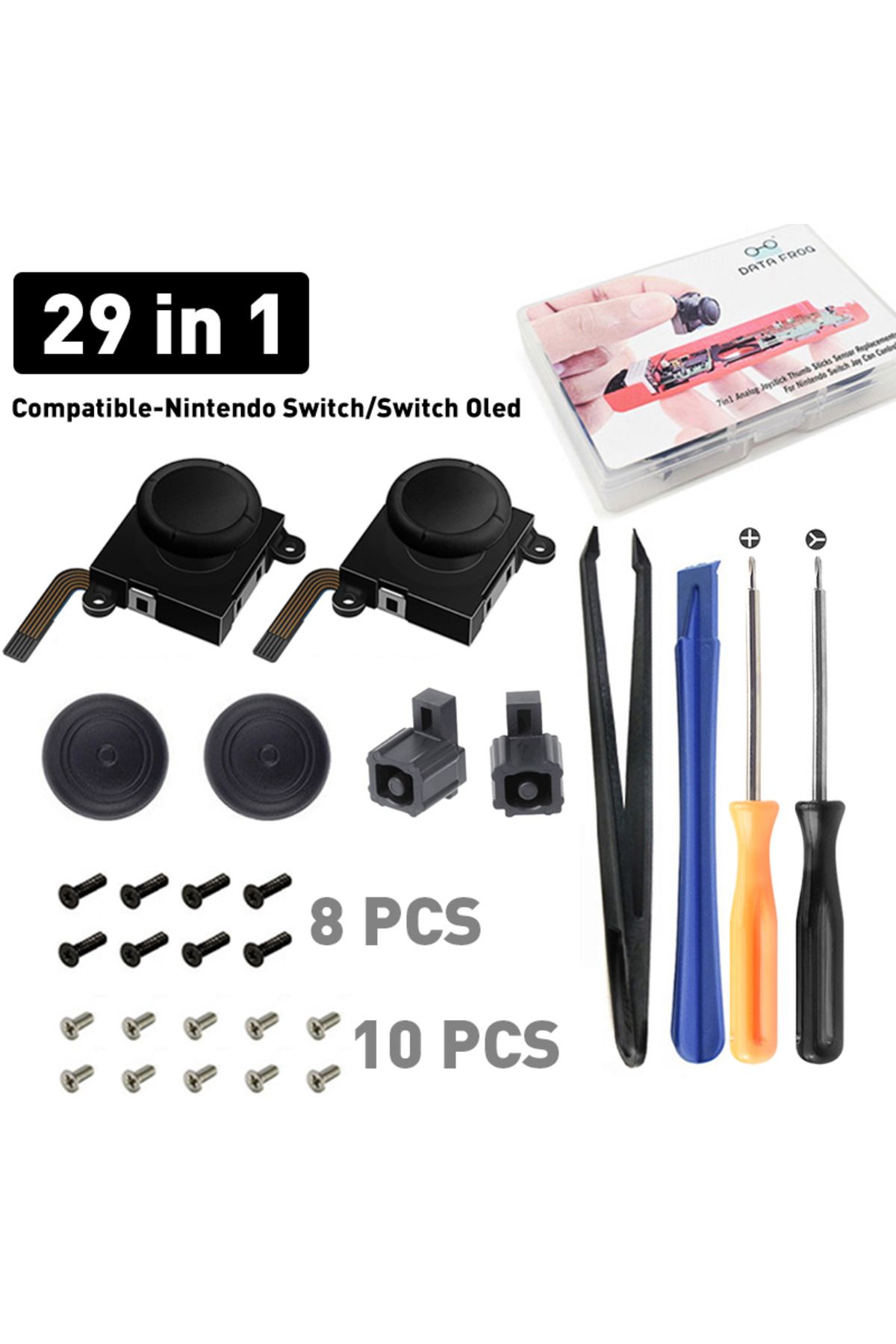 Choice-29 in 1 DATA FROG 3D Analog Thumb Stick Replacement Joycon Spare Kit For Nintendo Switch LITE OLED C 1