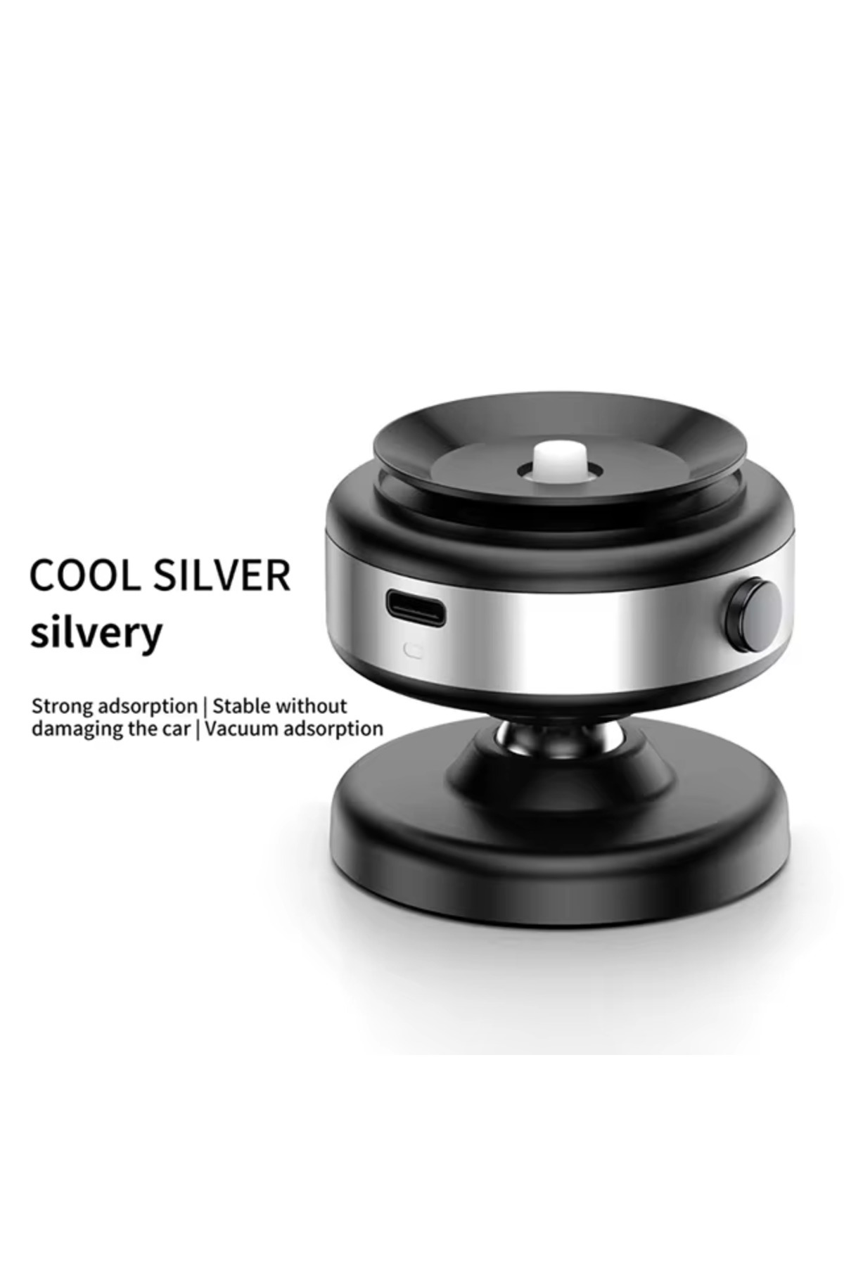 Choice-silvery Double Sided Suction Cup Magnetic Phone Holder Lazy Multi-functional Foldable Storage Holder 1