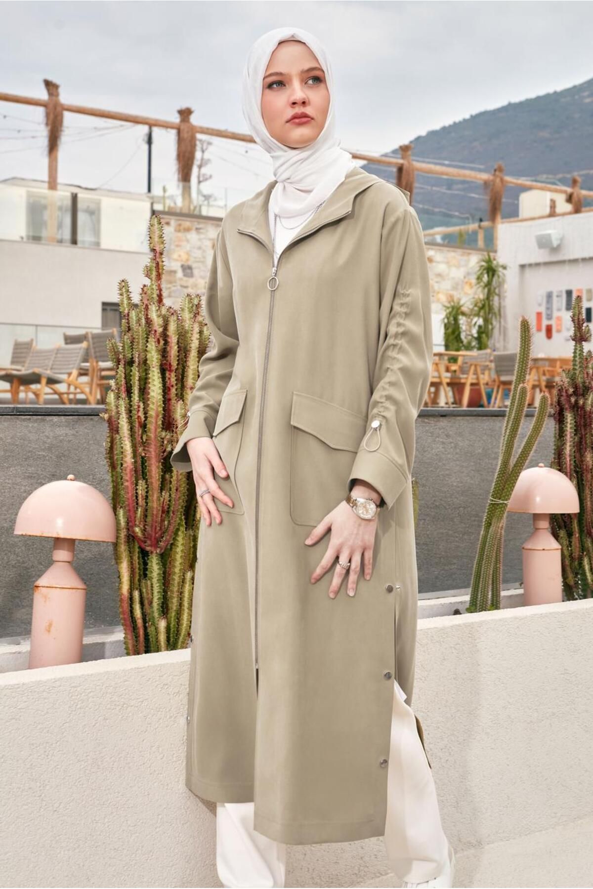 مانتو ترنچ کلاهدار 10961 Alvina