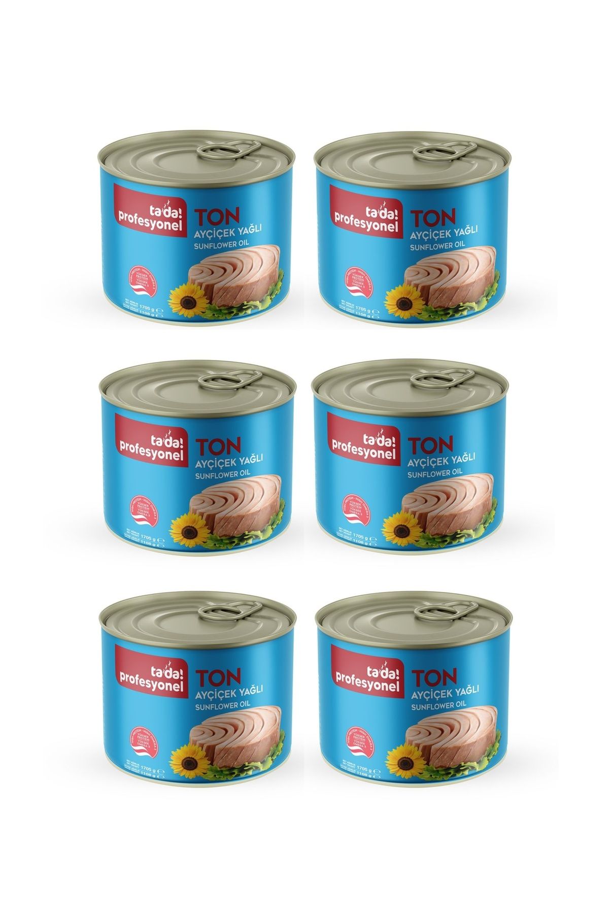Tada Profesyonel Ayçiçek Yağlı Klasik Ton Balığı 1705 gr x 6 Adet