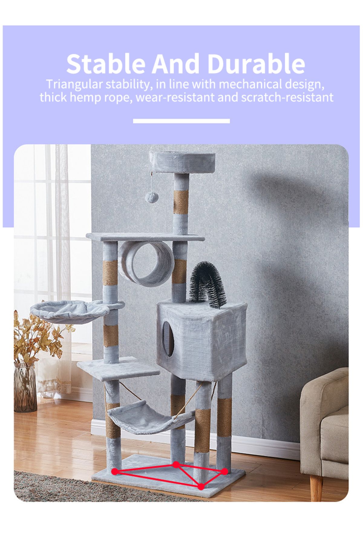KidLe-Cat Tree Cat Climbing Frame Cat Tower Cat Jumping Platform 3