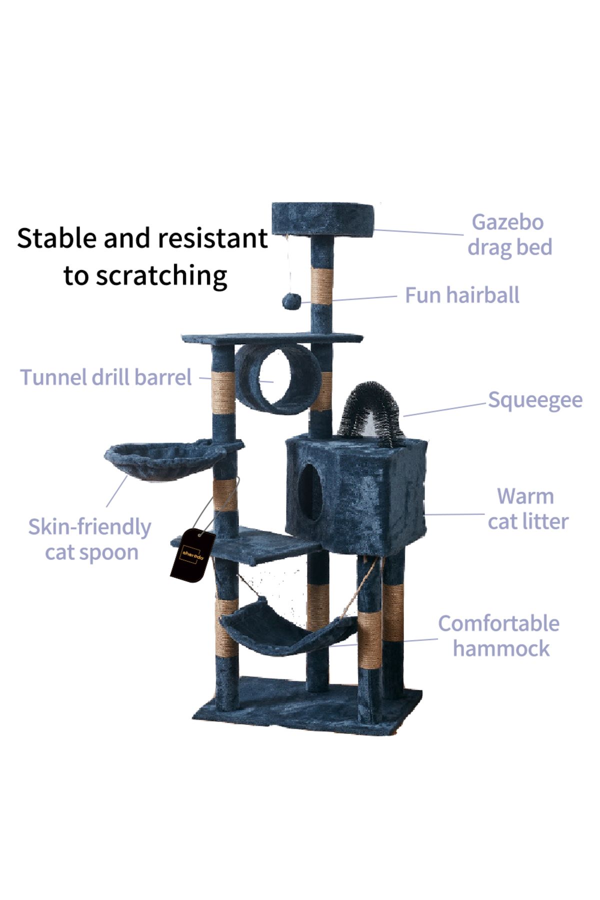 KidLe-Cat Tree Cat Jumping Platform Cat Climbing Frame Cat Tower 4