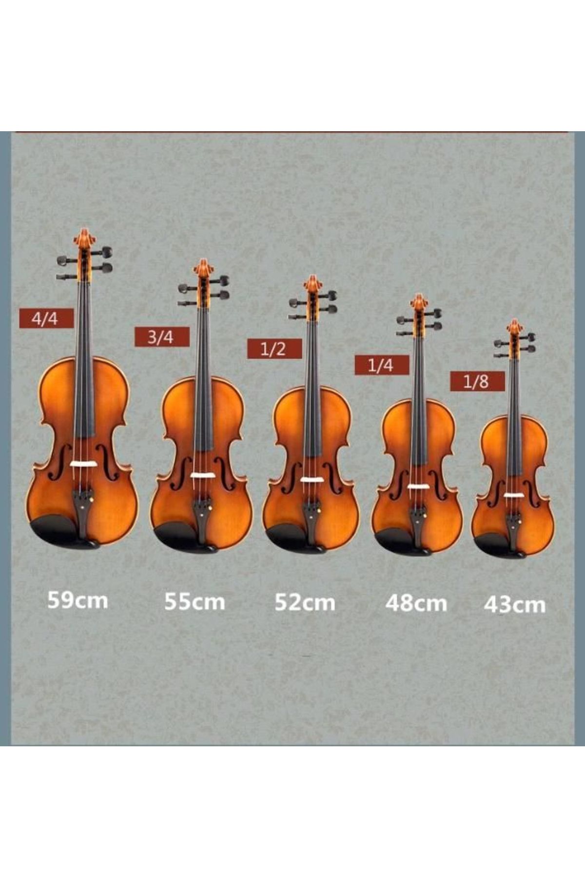 Depox-Classical Wooden Violin Set 1/8 Including Case And String Set 8