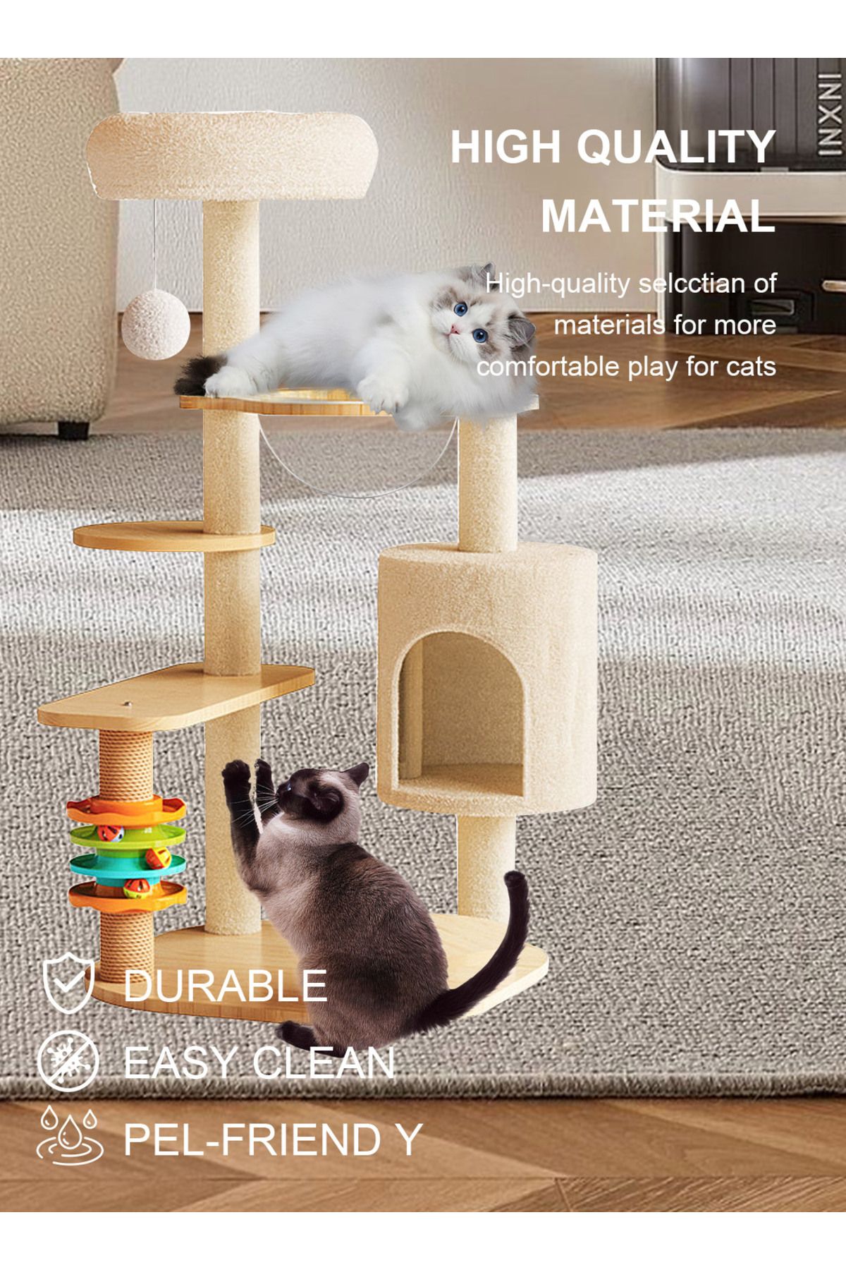 KidLe-Cat Climbing Frame Cat Nest Cat Scratching Board Cat Tree 6