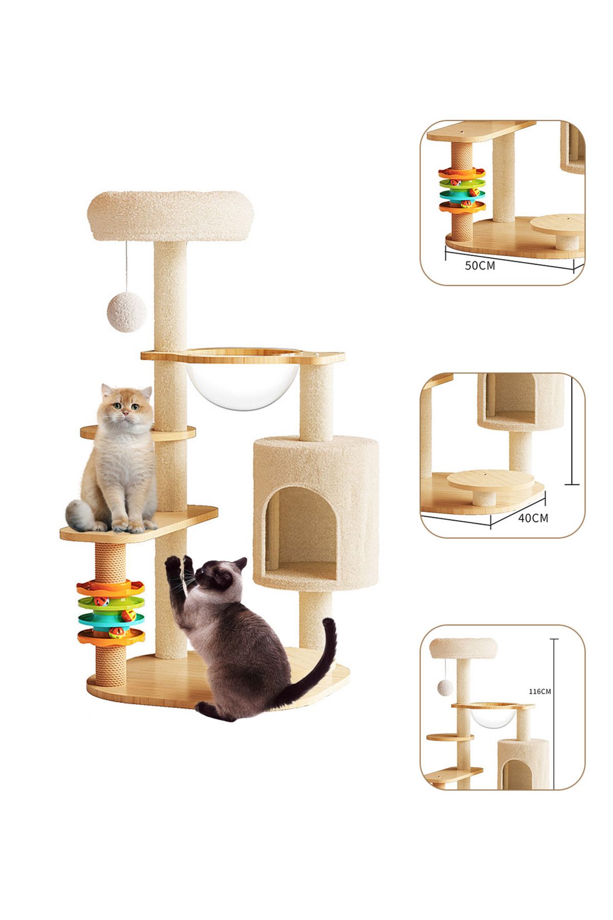 KidLe-Cat Climbing Frame Cat Nest Cat Scratching Board Cat Tree 4