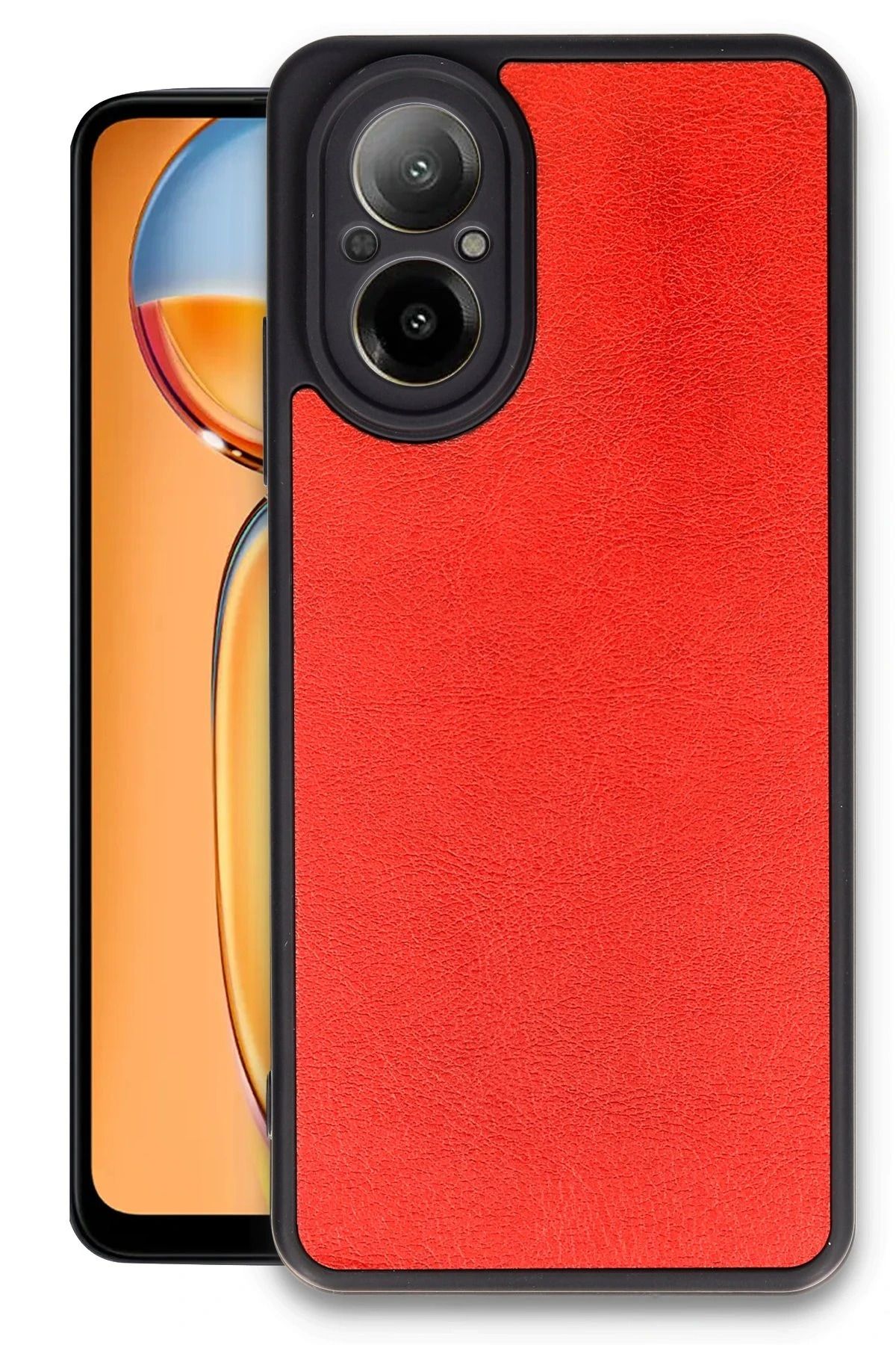NewFace Realme 12 Lite Kılıf Aras Deri Kapak - Kırmızı BSTMY