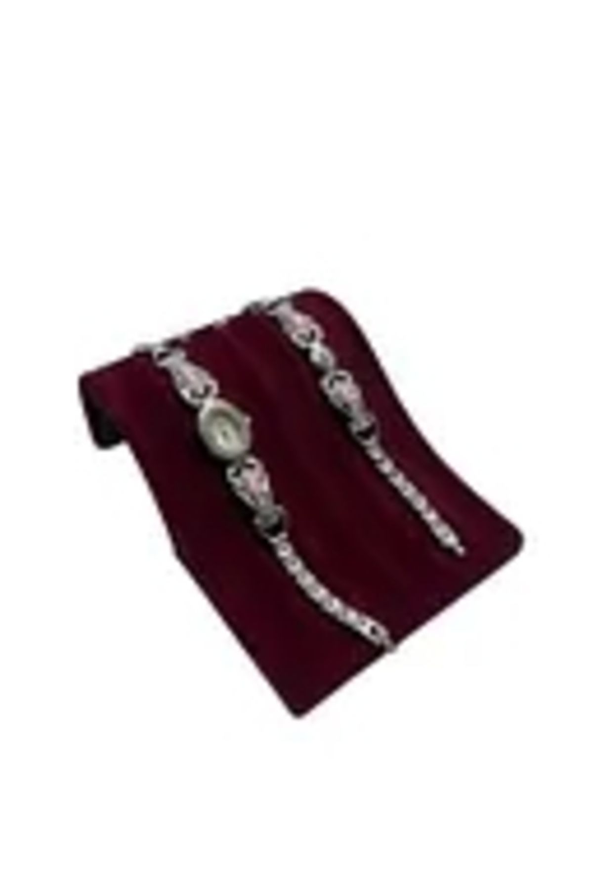 MeGass Dekor Süet Kumaş Bordo Renk 16/11,5 Cm Bileklik Künye Standi