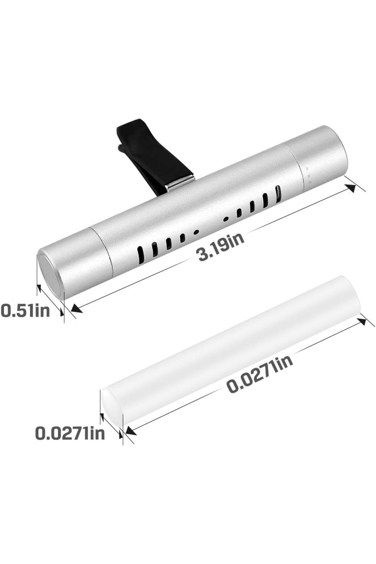 COOYA-Car Air Scents Diffuser, Vehicle Air Vent Clip with 12 Refill Sticks Silver(2 packs) 2