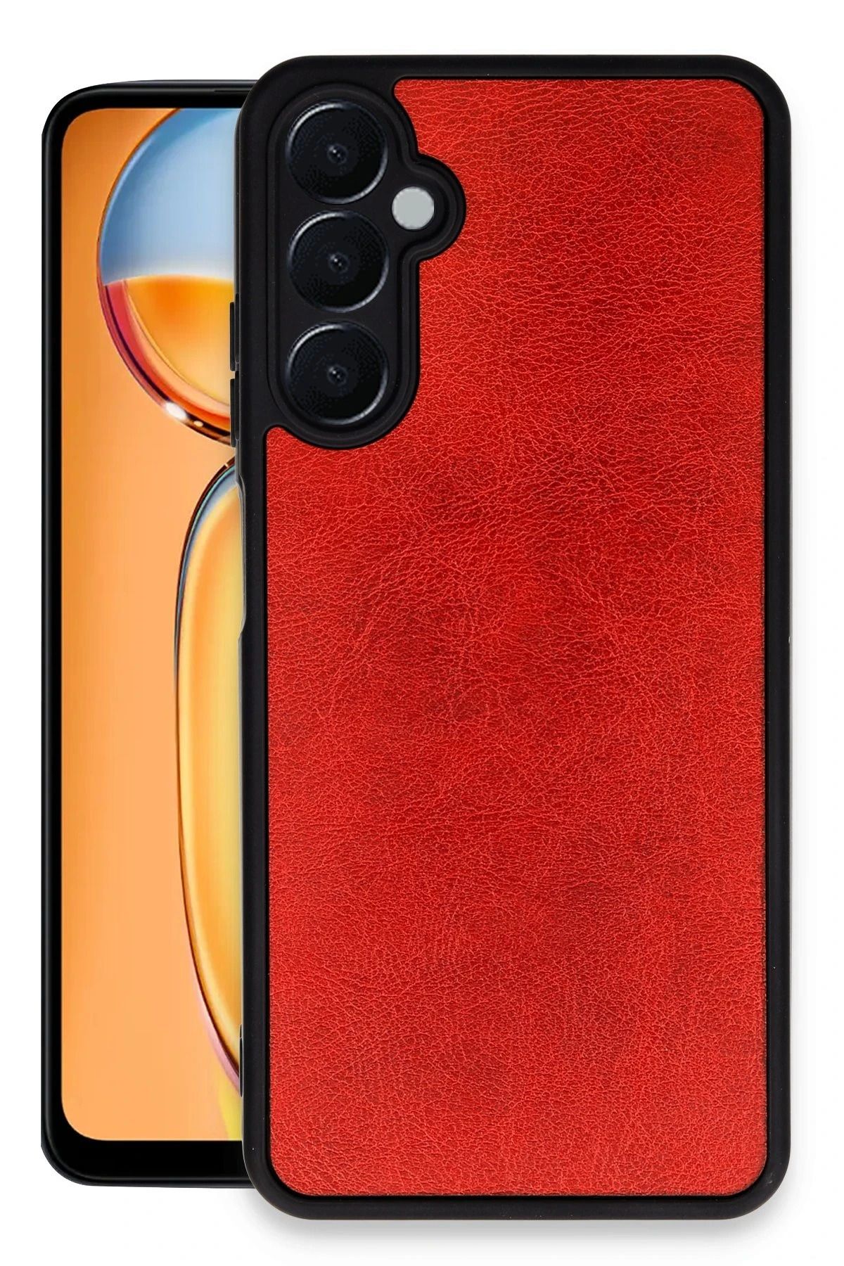 NewFace Samsung Galaxy A15 4G Kılıf Aras Deri Kapak - Kırmızı INSLM