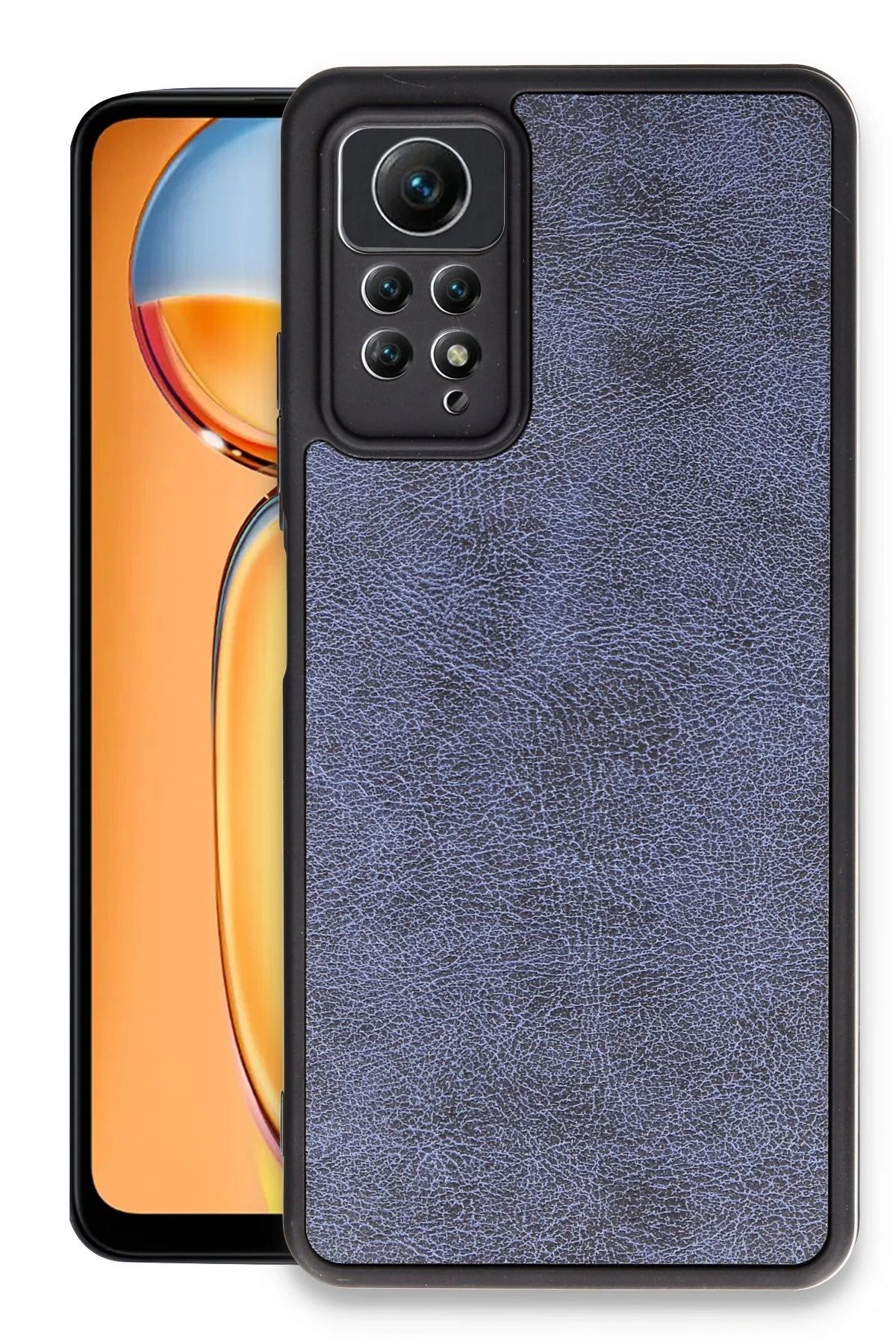 NewFace Xiaomi Redmi Note 12 Pro 4G Kılıf Aras Deri Kapak - Lacivert BSTMY