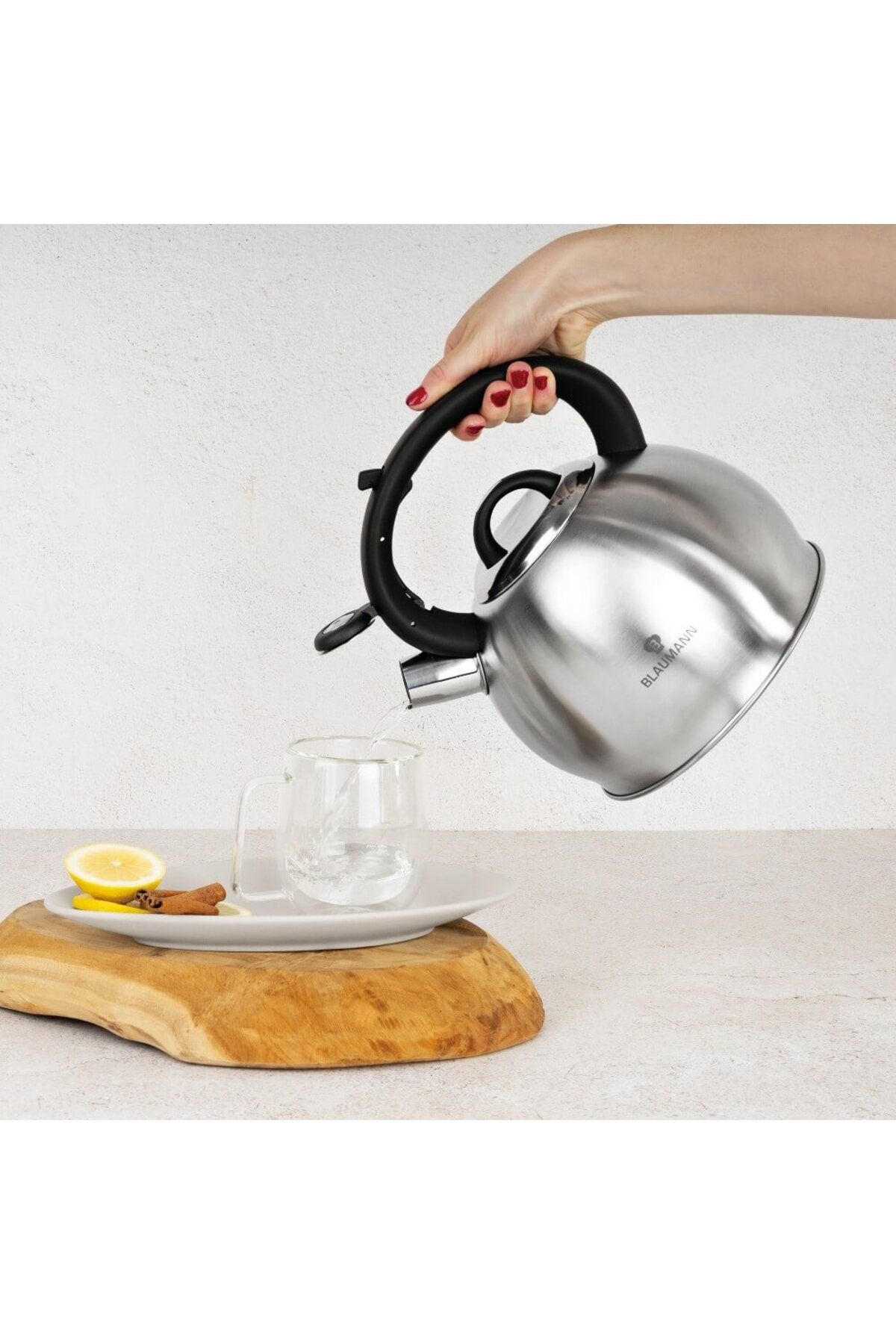 Blaumann-Stainless steel whistling kettle 3 L Silver Edition 3