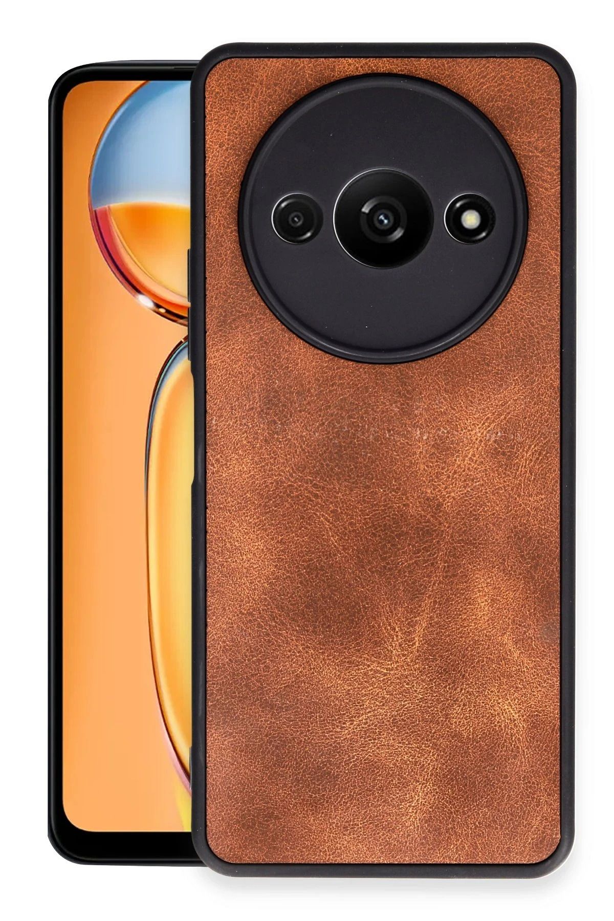 NewFace Xiaomi Redmi A3 4G Kılıf Aras Deri Kapak - Taba HNZRN
