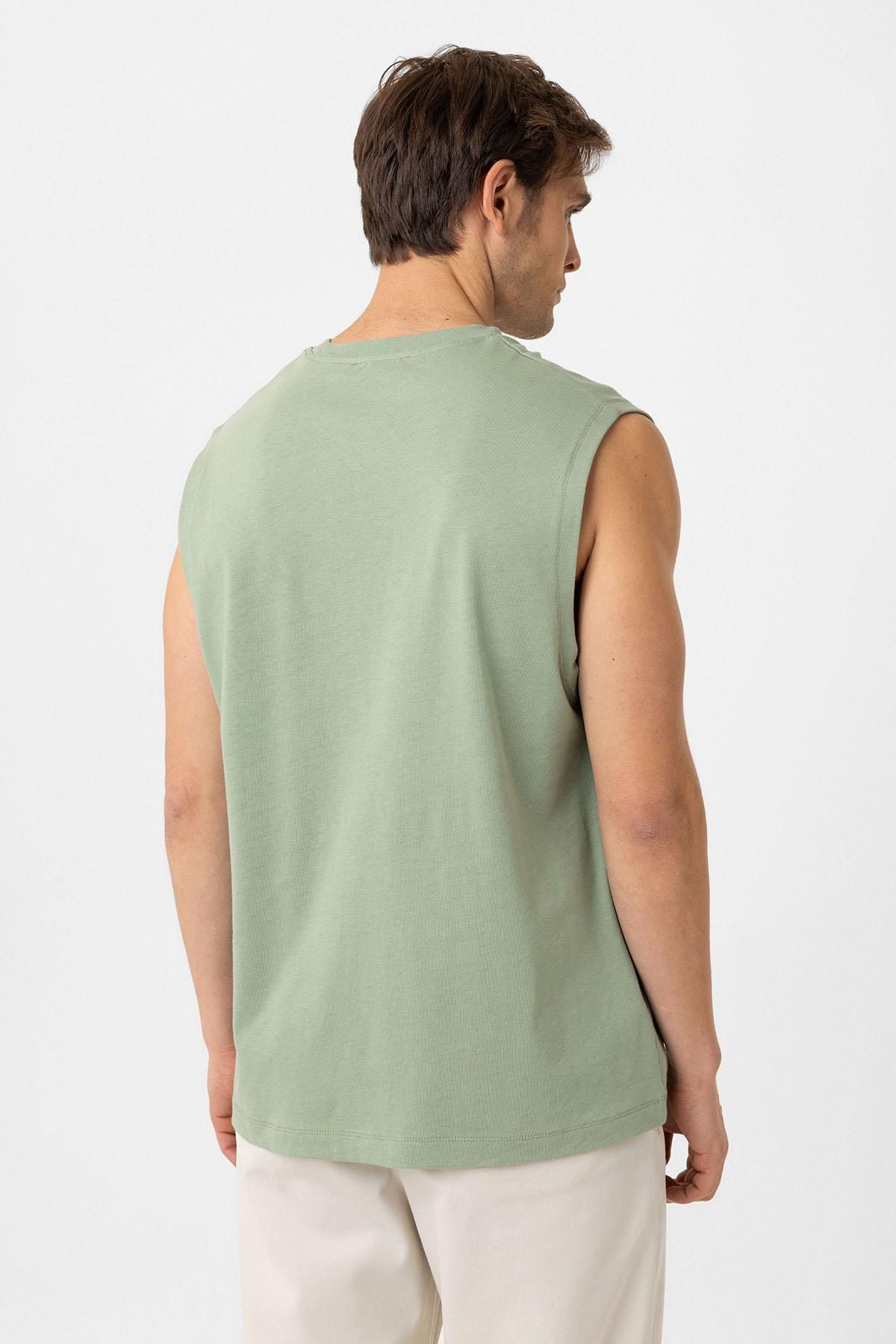 Antioch-Khaki Relaxed Fit Men's Sleeveless T-Shirt 4