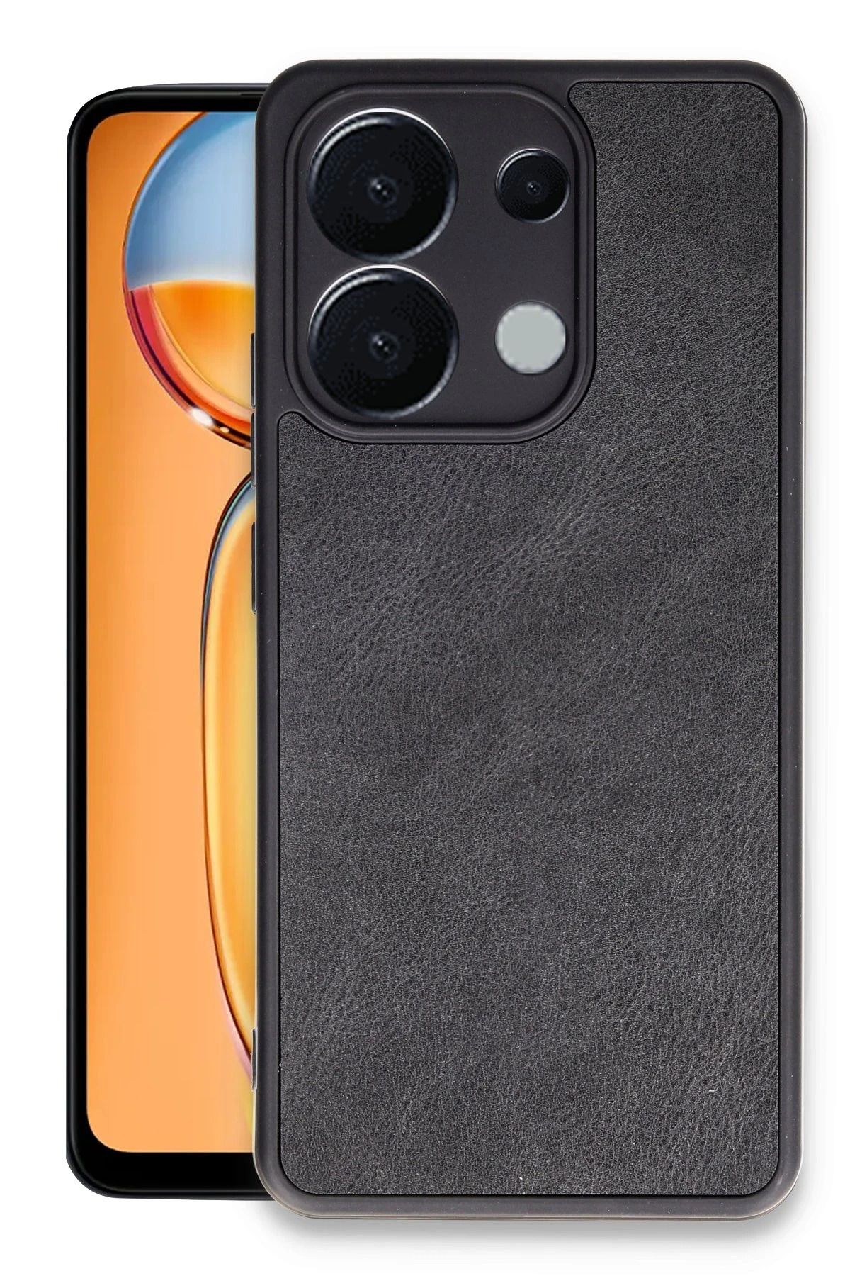 NewFace Xiaomi Redmi Note 13 Pro 5G Kılıf Aras Deri Kapak - Siyah INSLM