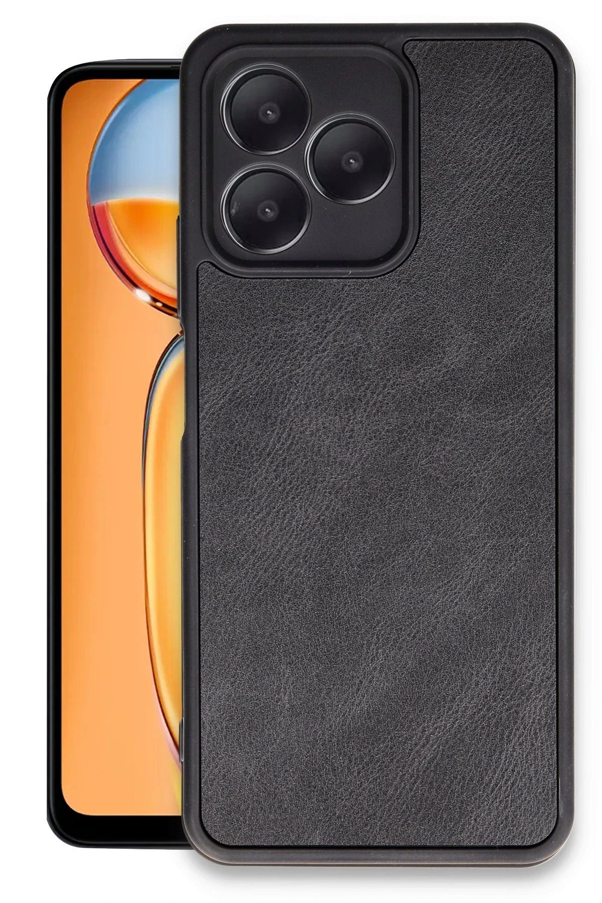 NewFace Realme Note 50 4G Kılıf Aras Deri Kapak - Siyah BSTMY