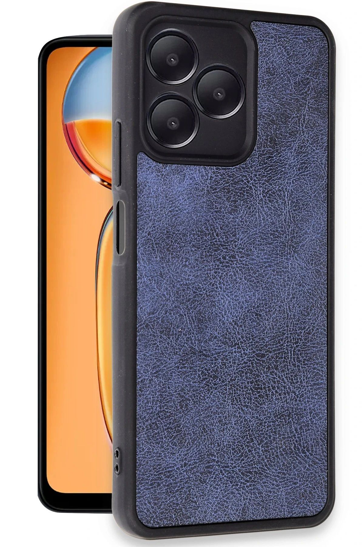 cepmoda realme C53 Telefon Kılıfı | Yerli, ince, Deri Kapak aR4Sv2 | LACİVERT