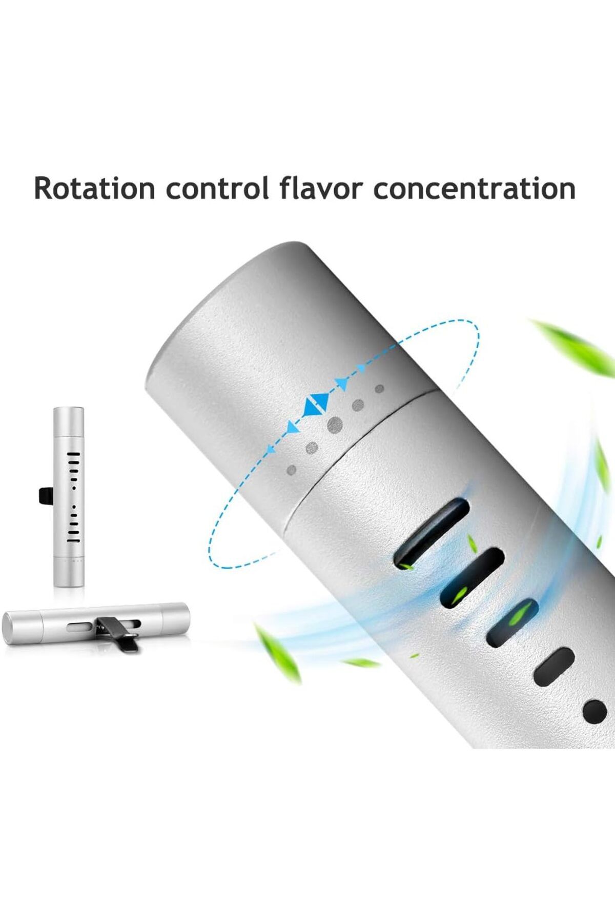 COOYA-Car Air Scents Diffuser, Vehicle Air Vent Clip with 12 Refill Sticks Silver(2 packs) 4
