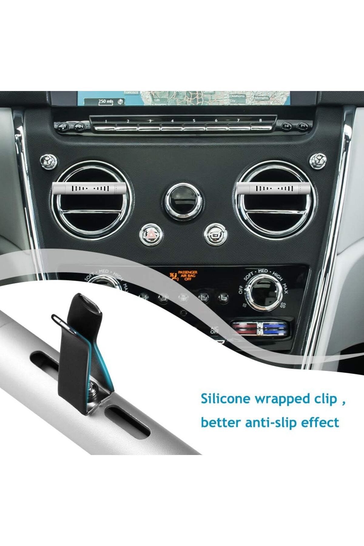 COOYA-Car Air Scents Diffuser, Vehicle Air Vent Clip with 12 Refill Sticks Silver(2 packs) 6