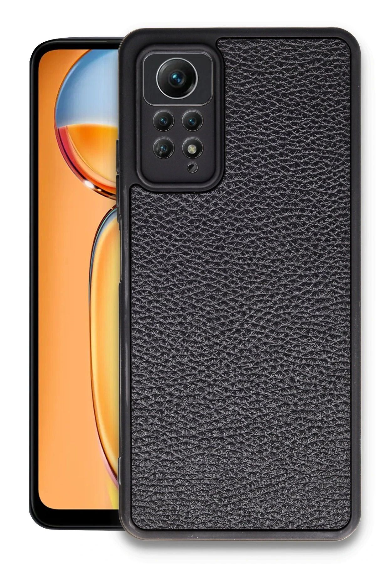 NewFace Xiaomi Redmi Note 12 Pro 4G Kılıf Aras Deri Kapak - Siyah BSTMY