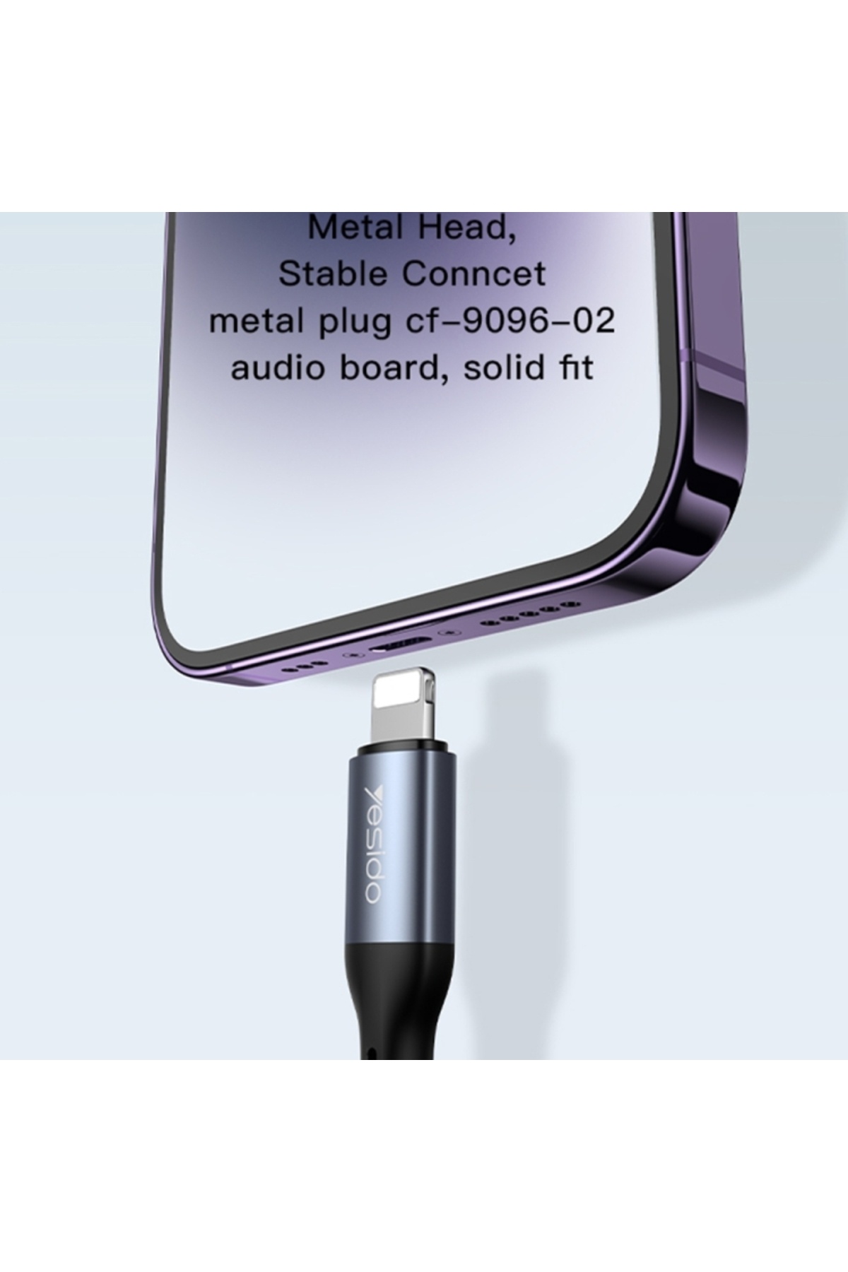 Yesido-YAU37 8 Pin to 3.5mm Female Audio Adapter(Black) 7