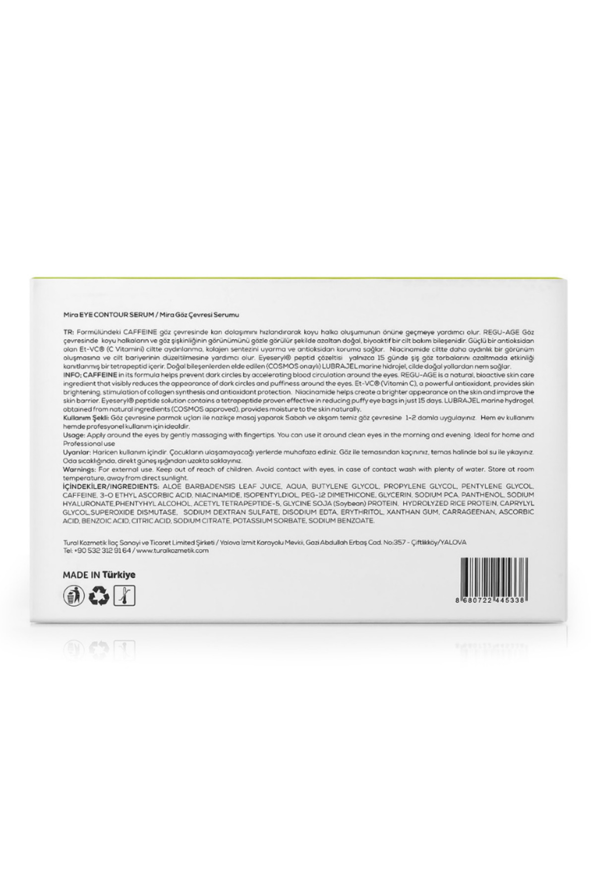 Tüm Ciltler Kafein & Peptid Aydınlatıcı Göz Altı Torba ve Morluk Karşıtı Bakım Serumu 14 ml — DMB-MECA — تصویر 4 از 4