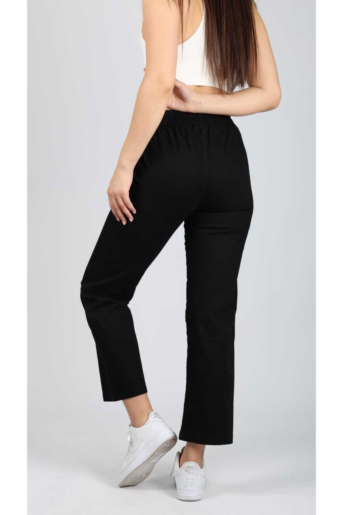 GÜLİZİM BUTİK  Kadın Kot Pantolon Beli Lastikli Yüksek Bel Likralı Büyük-Küçük Beden Jeans - Görsel 4