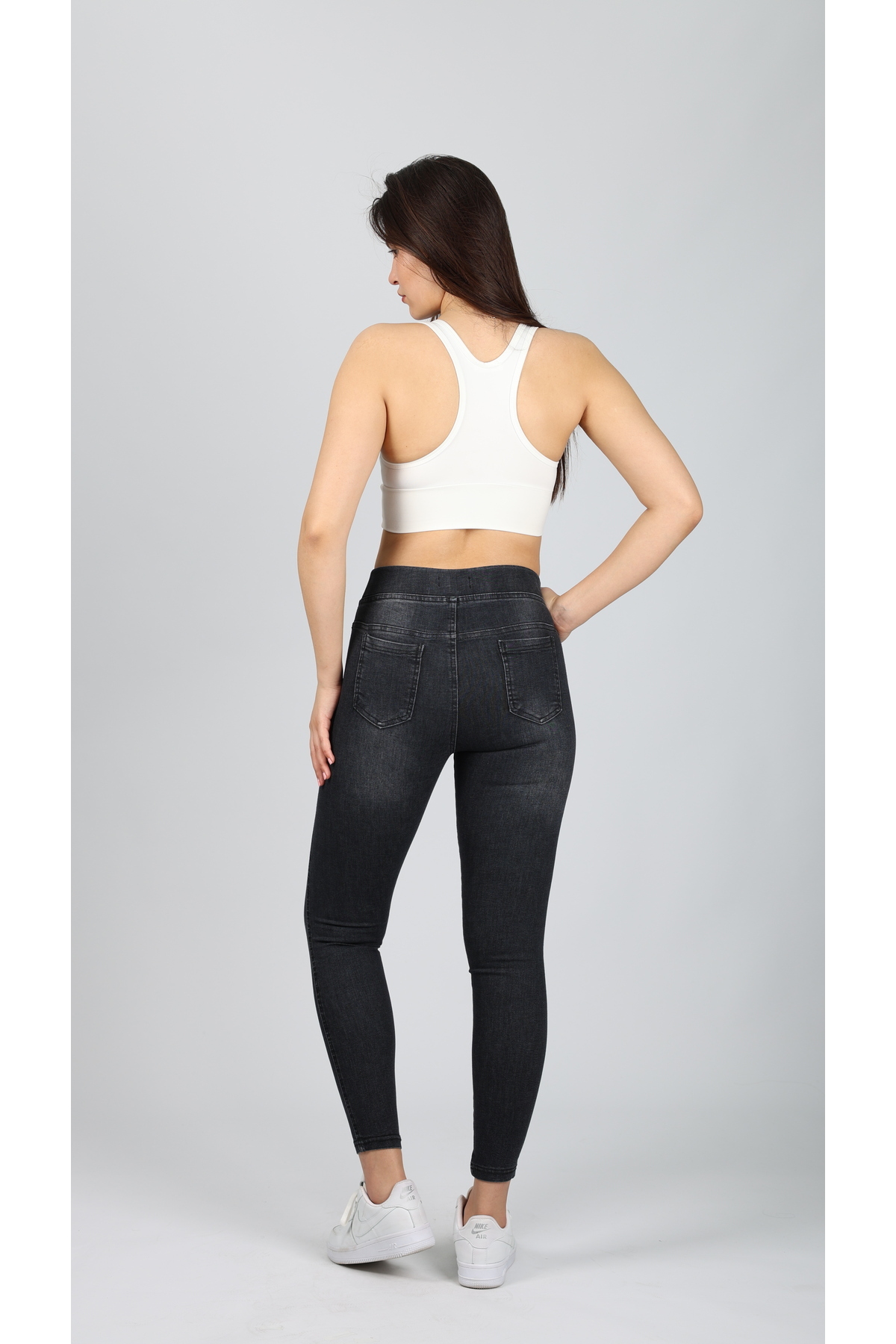 GÜLİZİM BUTİK  Kadın Kot Pantolon Beli Lastikli Yüksek Bel Likralı Büyük-Küçük Beden Jeans - Görsel 7