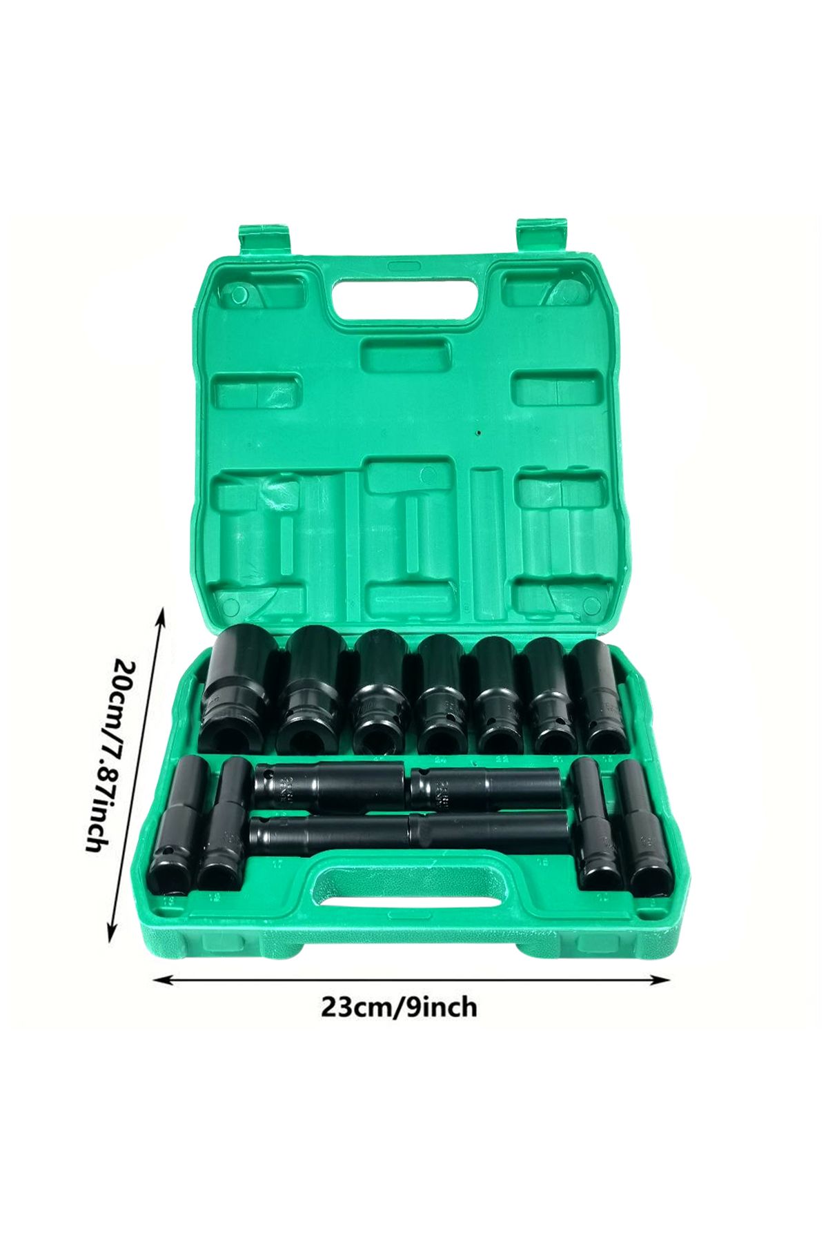 Generic-15PCS 1/2" Drive Deep Impact Socket Set CR-V Steel 8-32mm Metric Hex Sockets with Carry Case 2