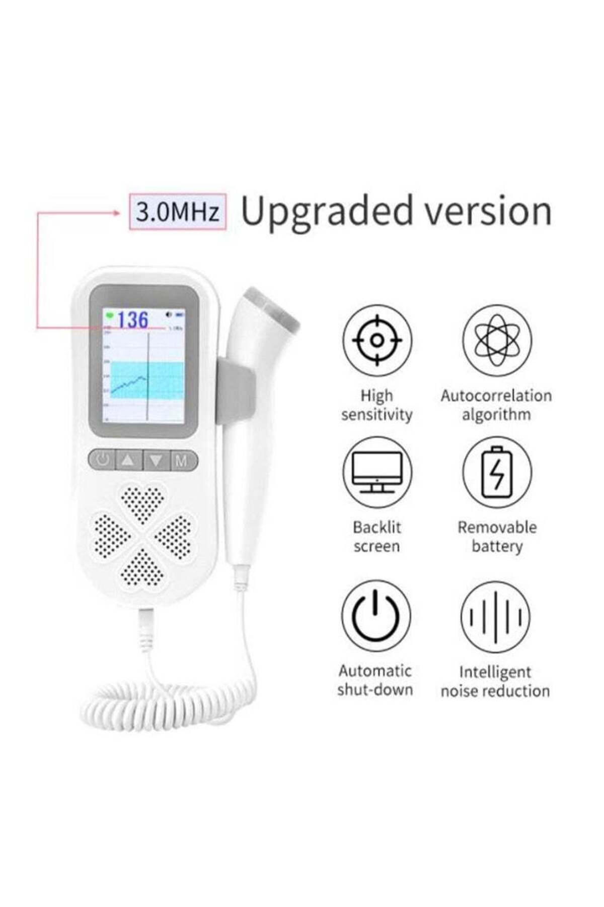 COOYA-Rechargeable fetal Doppler,clear readings,can distinguish the heartbeat of the fetus and the mother 3
