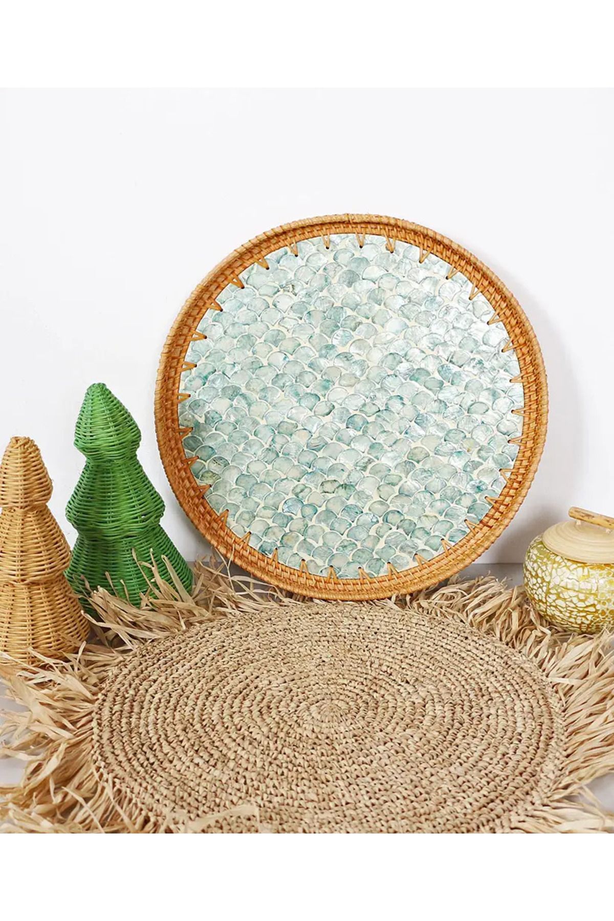 did homeware-Risus Decorative Rattan Pearlescent Tray 4