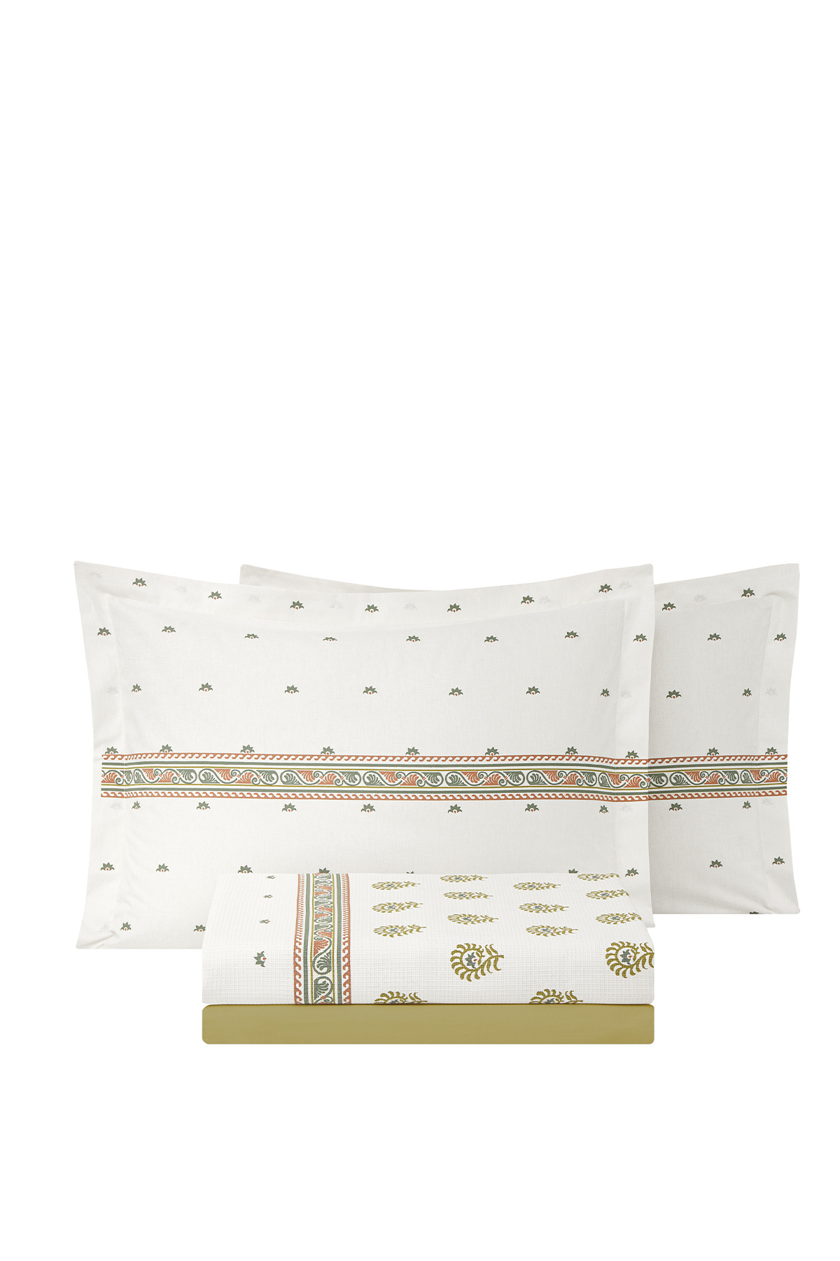 Puffy-Beige Lotus Double Pique Set 4