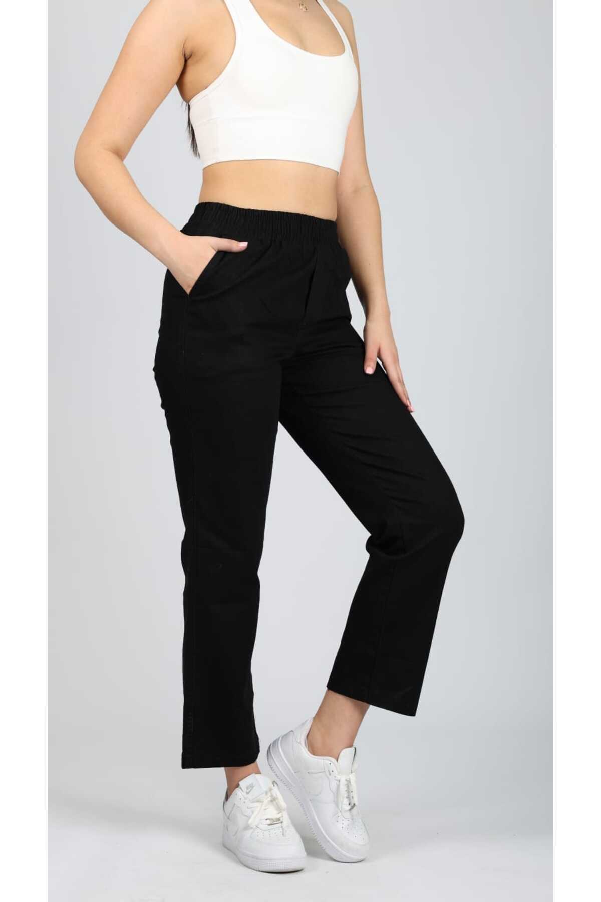 GÜLİZİM BUTİK  Kadın Kot Pantolon Beli Lastikli Yüksek Bel Likralı Büyük-Küçük Beden Jeans - Görsel 3