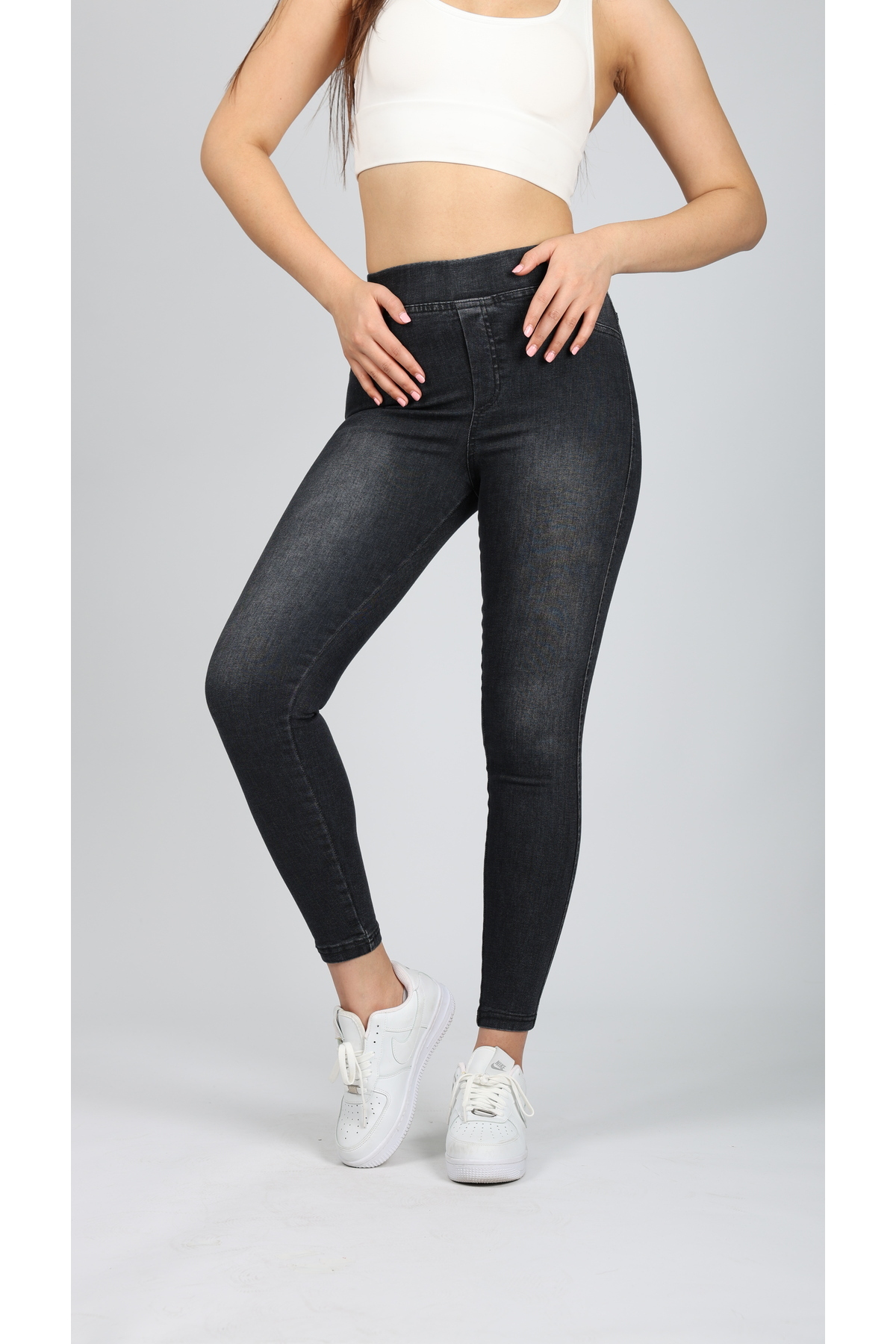 GÜLİZİM BUTİK  Kadın Kot Pantolon Beli Lastikli Yüksek Bel Likralı Büyük-Küçük Beden Jeans - Görsel 3