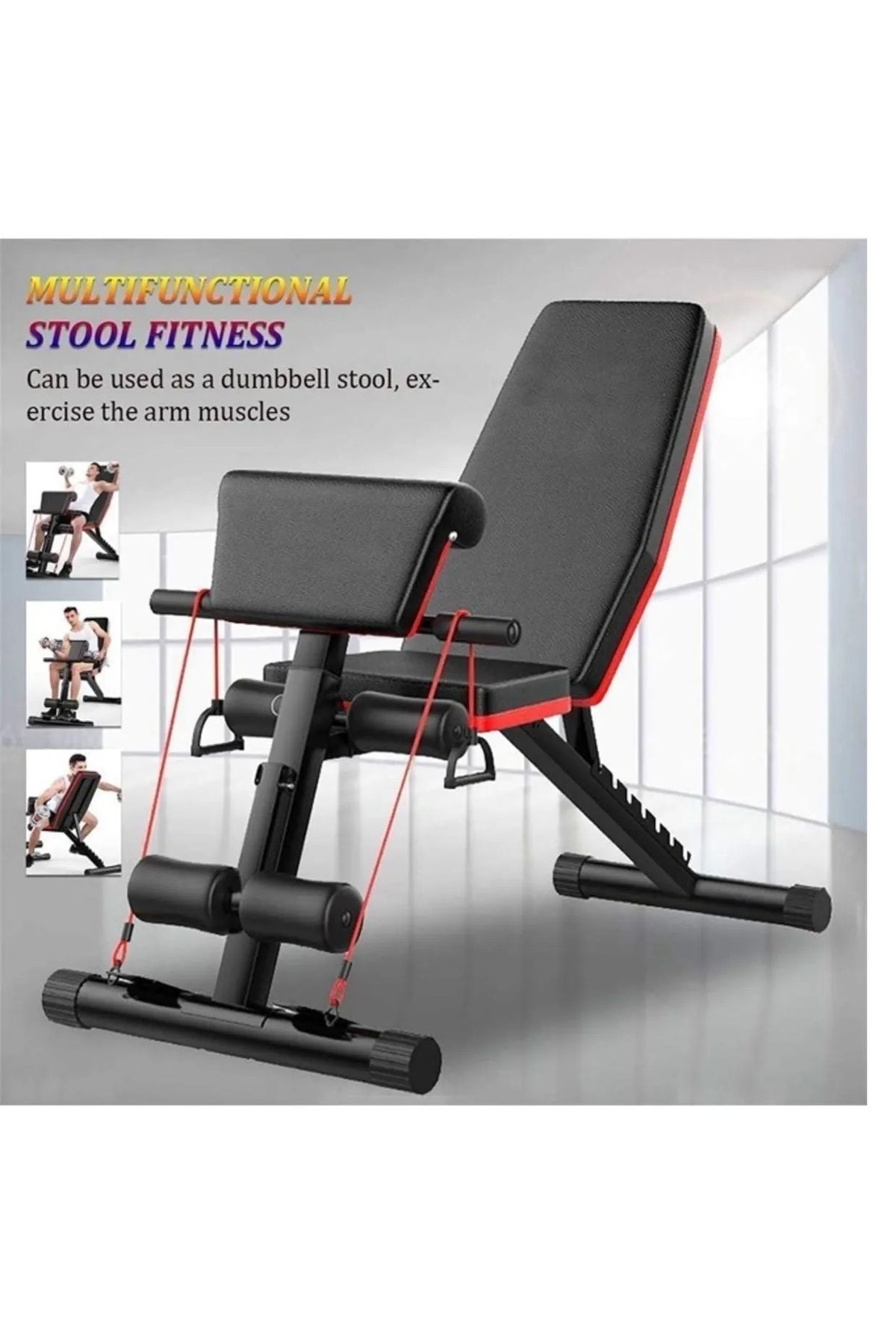 Fitness World-مقعد رفع الأثقال القابل للتعديل، مقعد صالة الألعاب الرياضية المنزلية مع مقعد تدريب متعدد الوظائف مع الدمبل 7